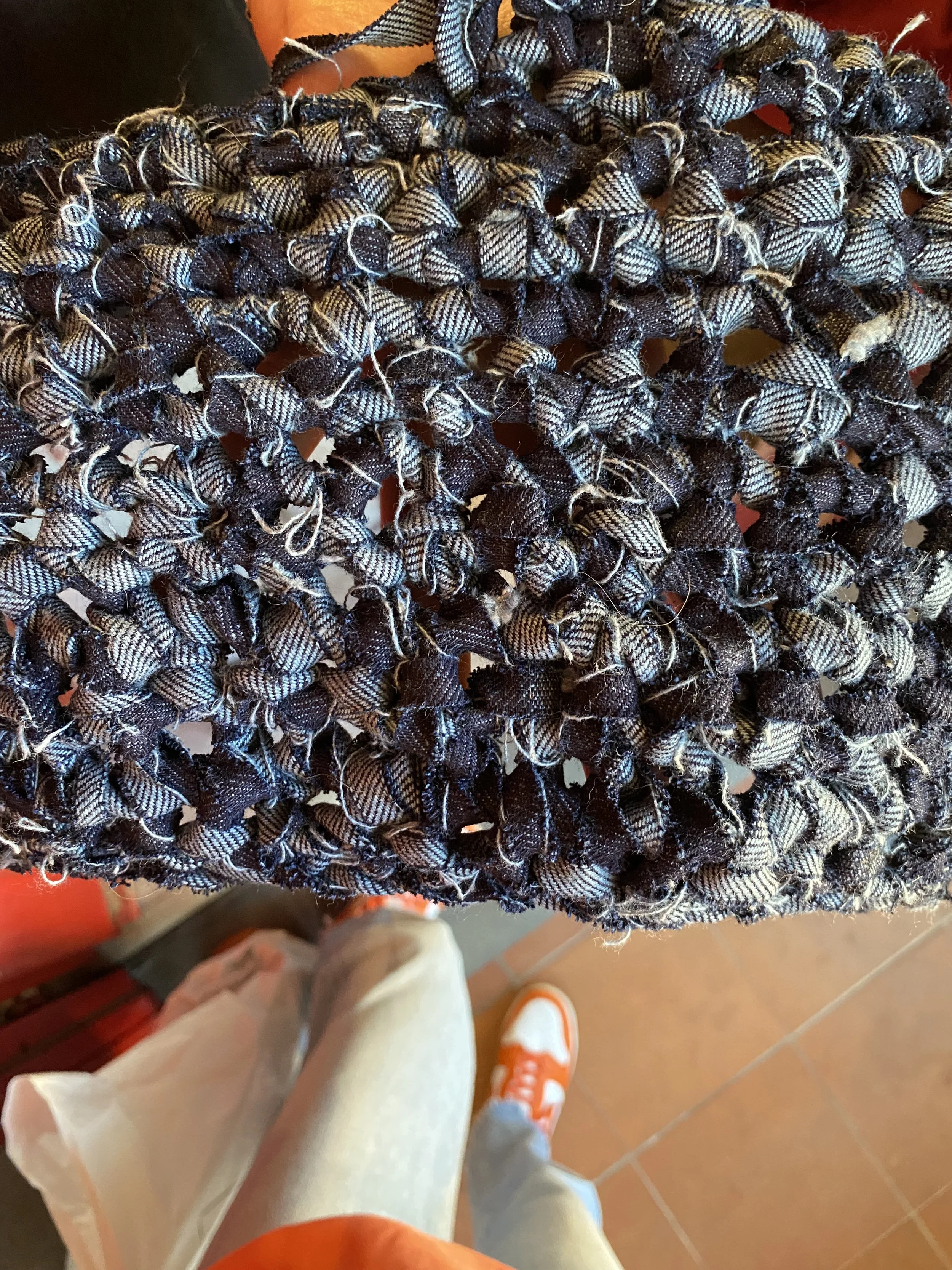 Crochet Denim trial (Composition - 35% Recycled cotton, 20% Cotton, 27% Lyocell, 18% Lined