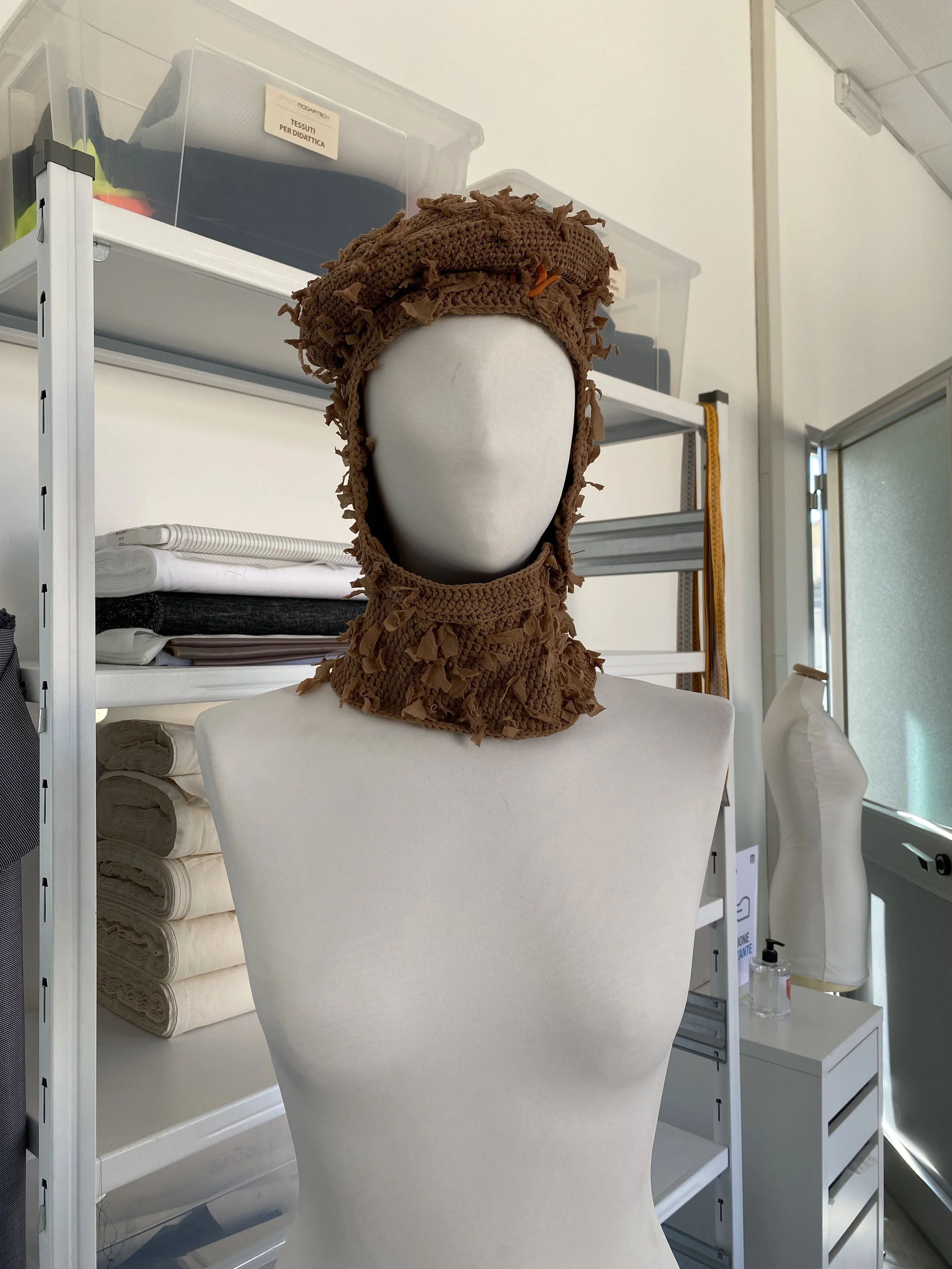 Crochet Headpiece by me (recycled yarn made with expired tights)