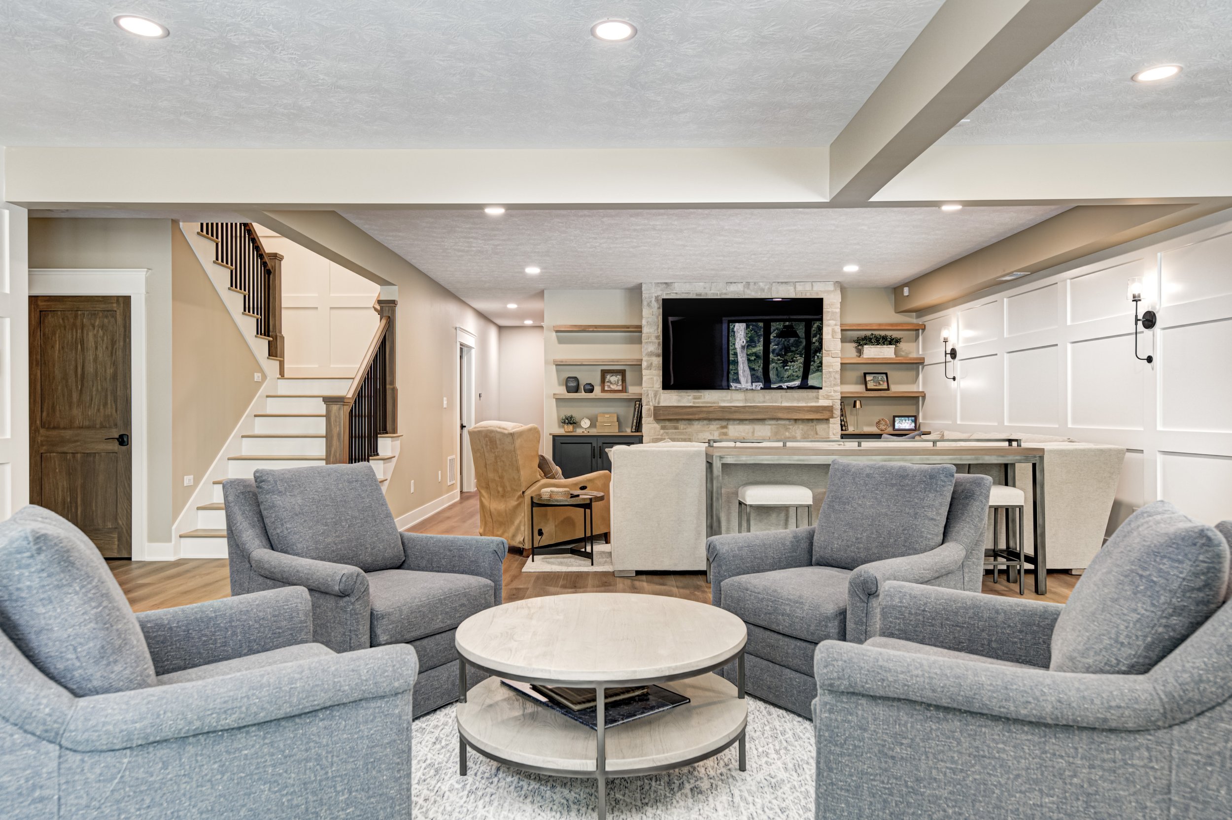A Space for Gathering: McCordsville Custom Basement Remodel