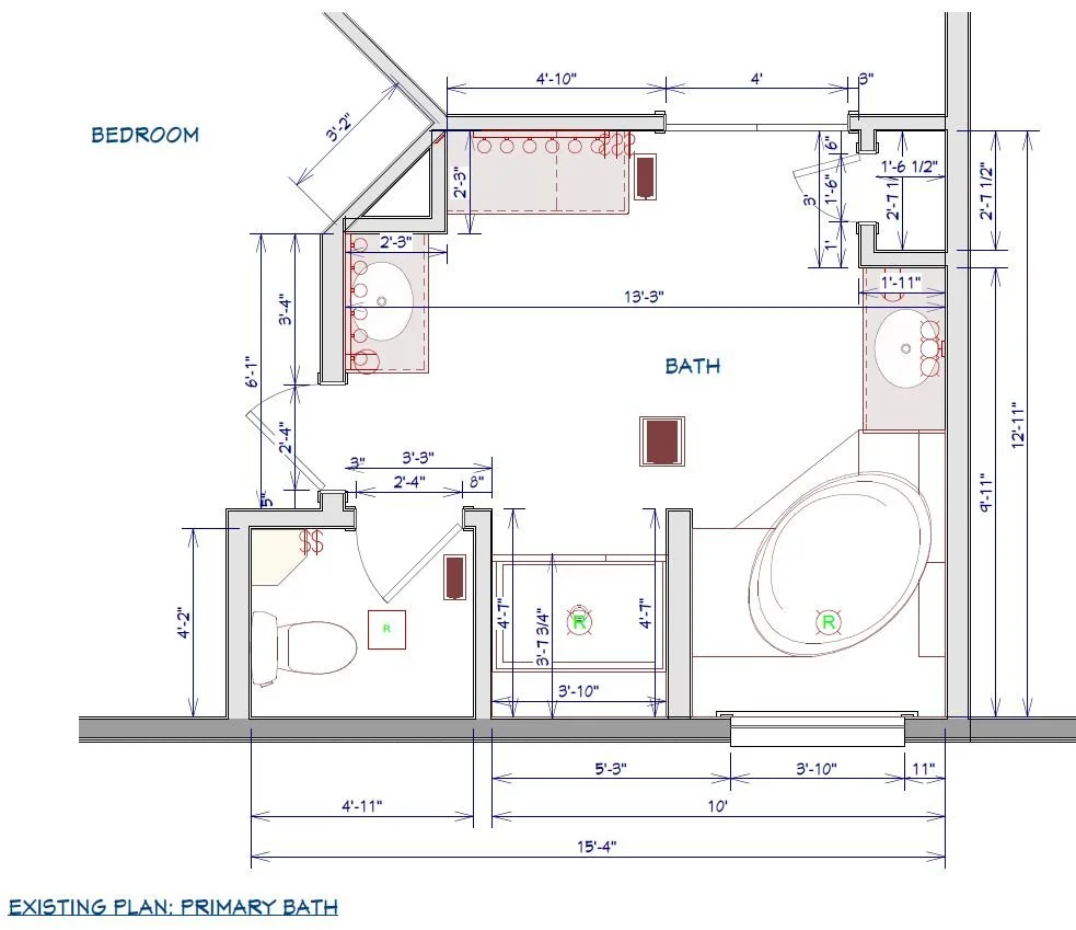 Existing Bath Floor Plan 
