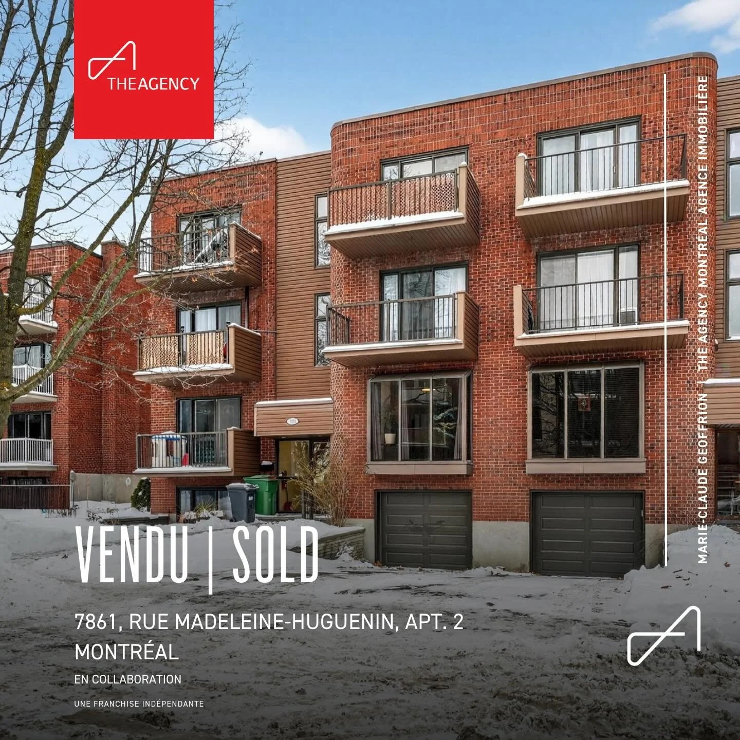 VENDU!!!
7861 rue Madeleine-Hughenin, app. 2
Montr&eacute;al
@theagencymontreal