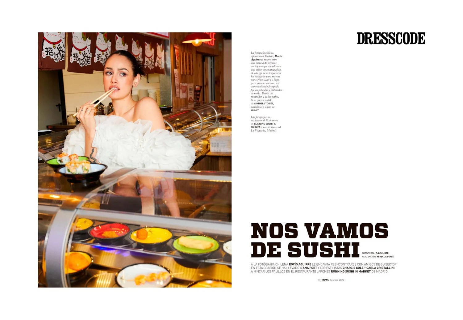 Retrato editorial de Rocío Aguirre para Tapas fotografiado por Pedro Márnez