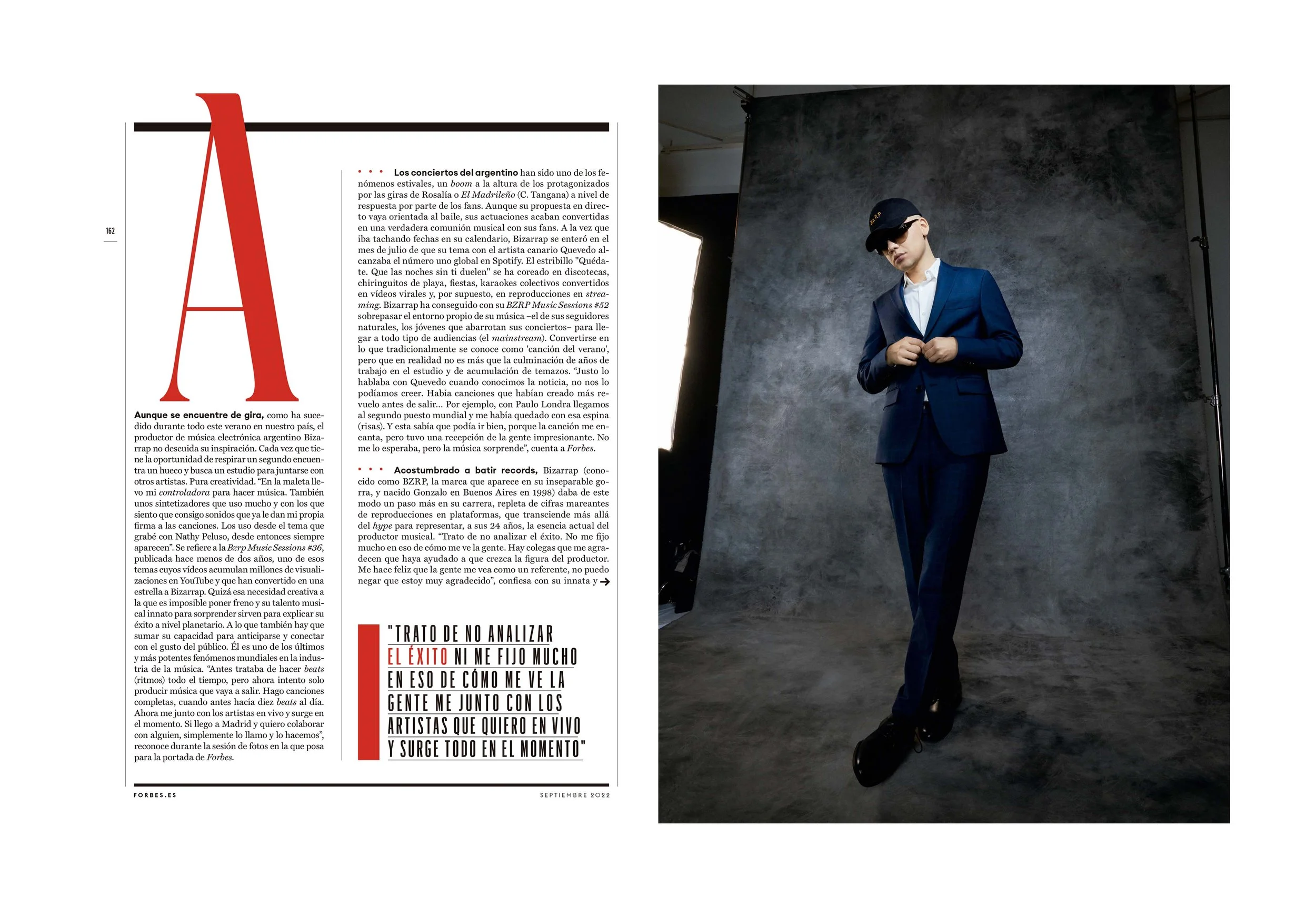 Contemporary portrait of Bizarrap for Forbes by Pedro Márnez