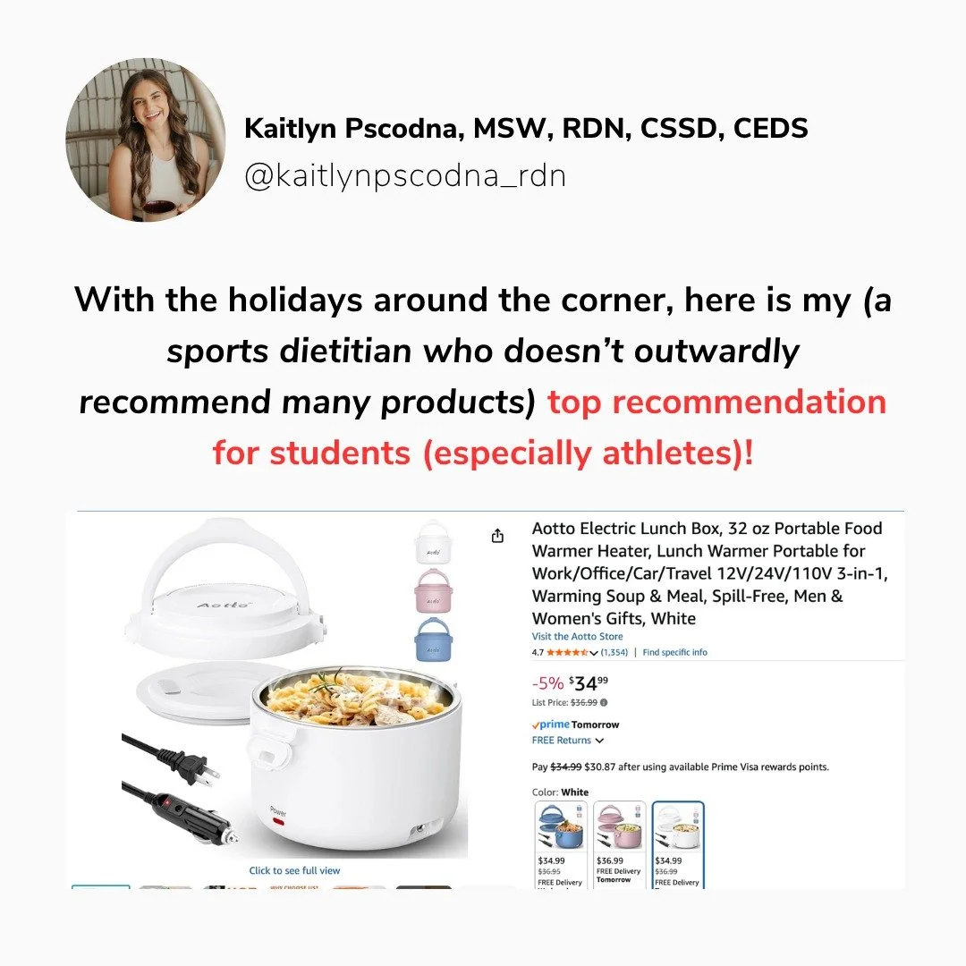 STUDENTS (especially athletes): This is a product you need!! 

I have been using this for the last 6 months and phewwww is it a game changer! The biggest challenge I often hear from students is that they don't have time for lunch or are tired of the 