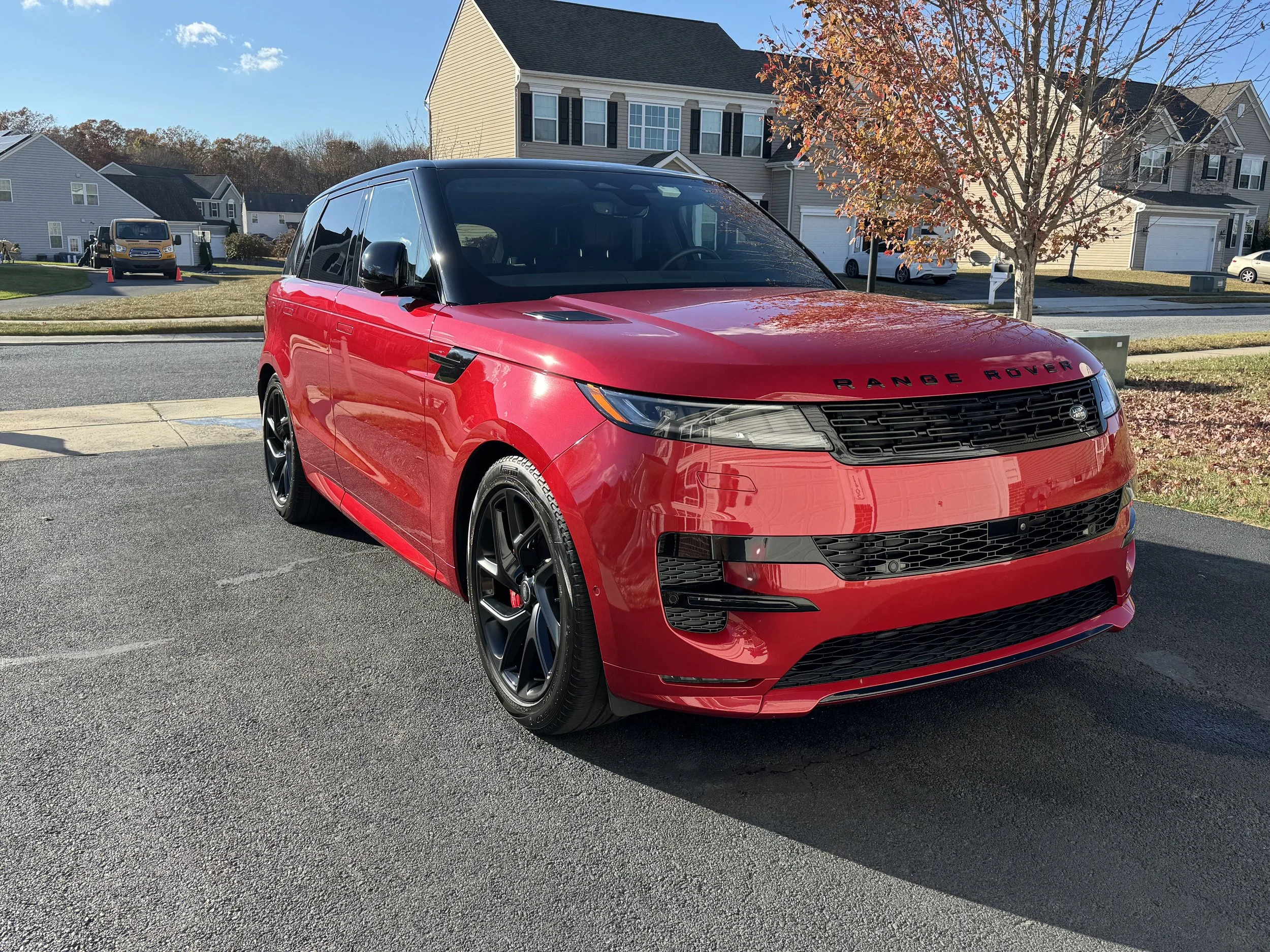 Red Range Rover after detailing