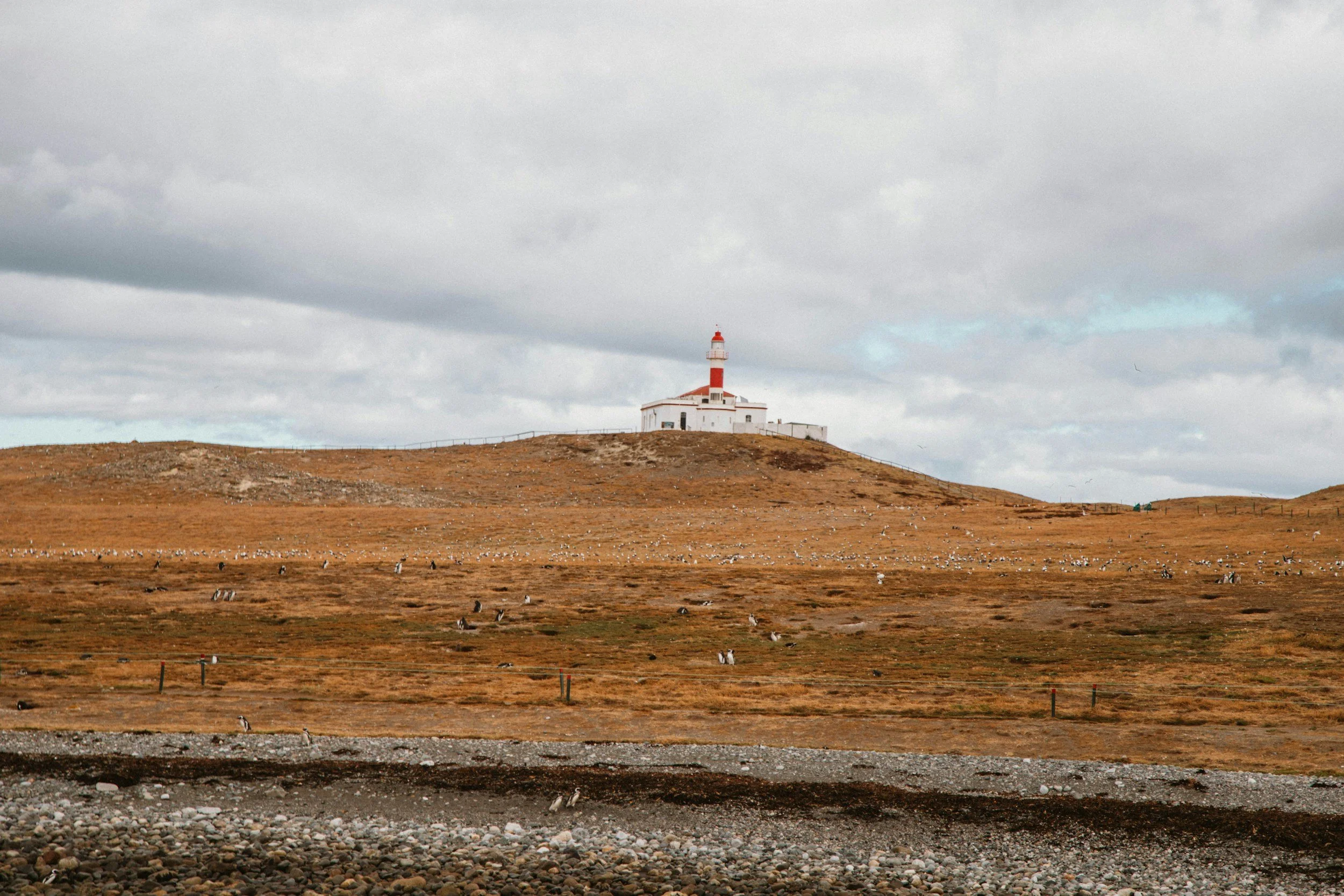 A lighthouse on the Magellan Strait near Punta Arenas