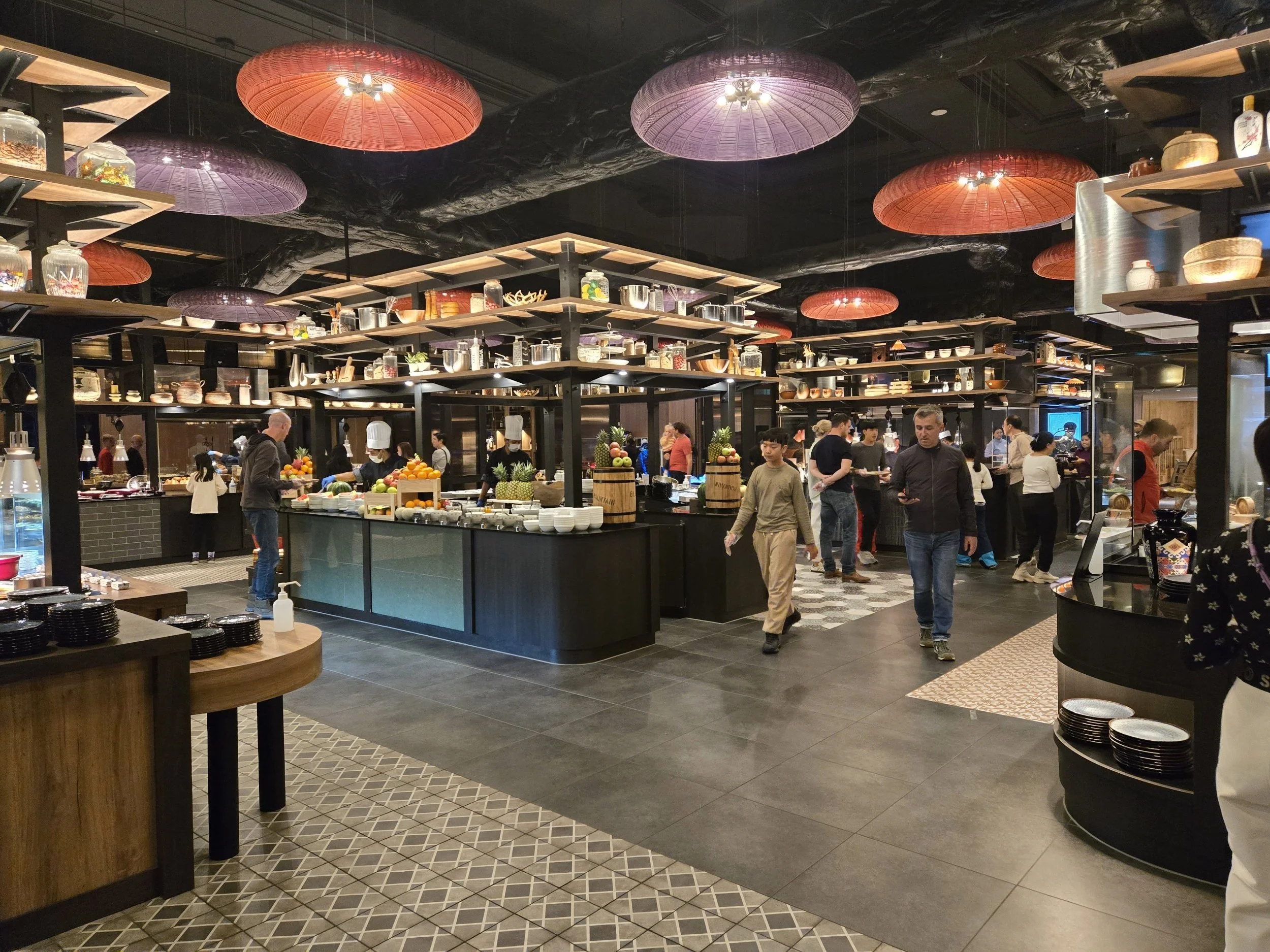 Buffet restaurant at Club Med Kiroro Grand with open kitchen stations