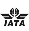 IATA logo featuring a stylized winged emblem with a globe and the letters 'IATA' beneath.