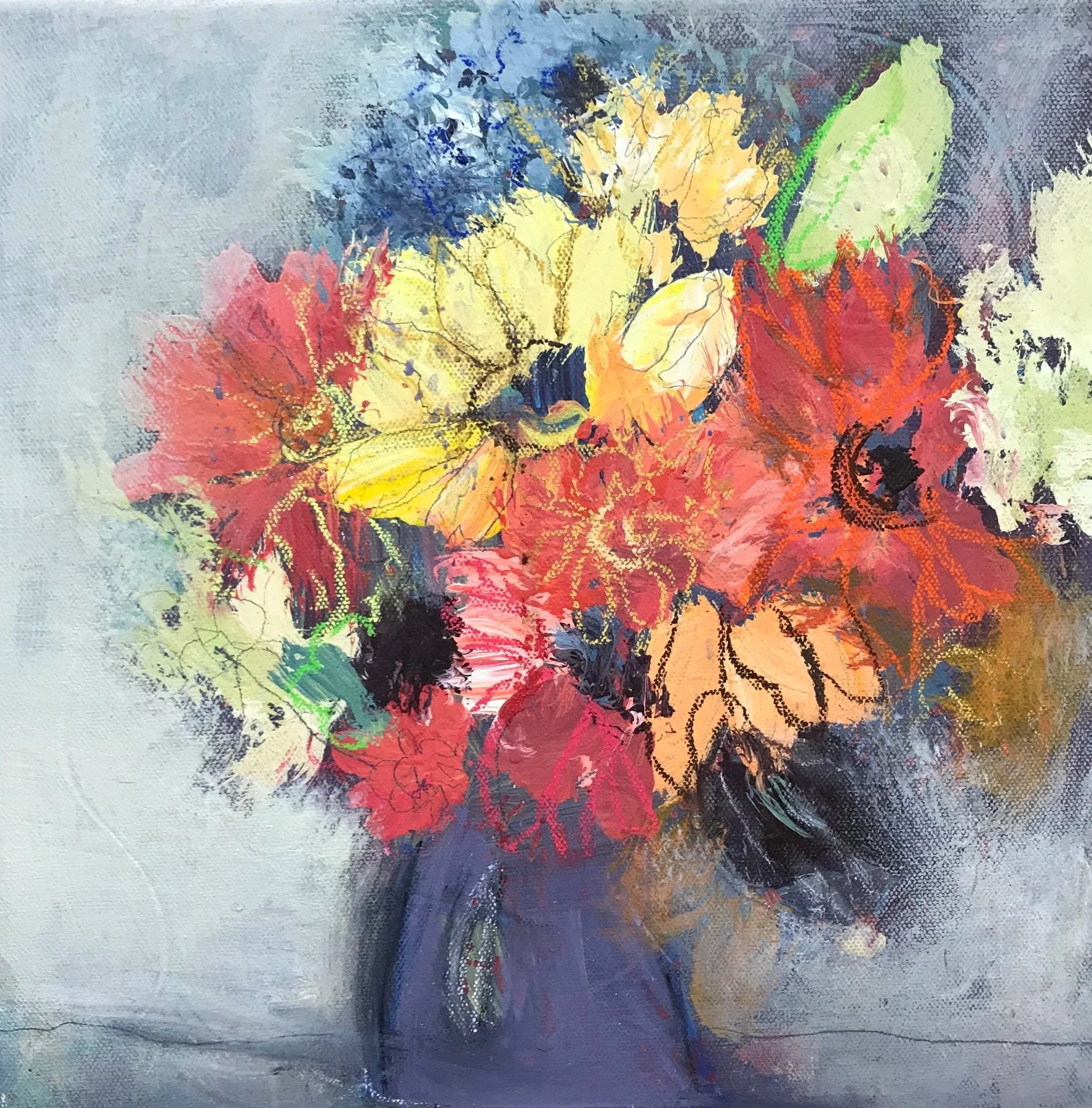 Little Bits of Happy | 2018 | 8 x 8 inches | Acrylic & Pastel on Canvas | SOLD