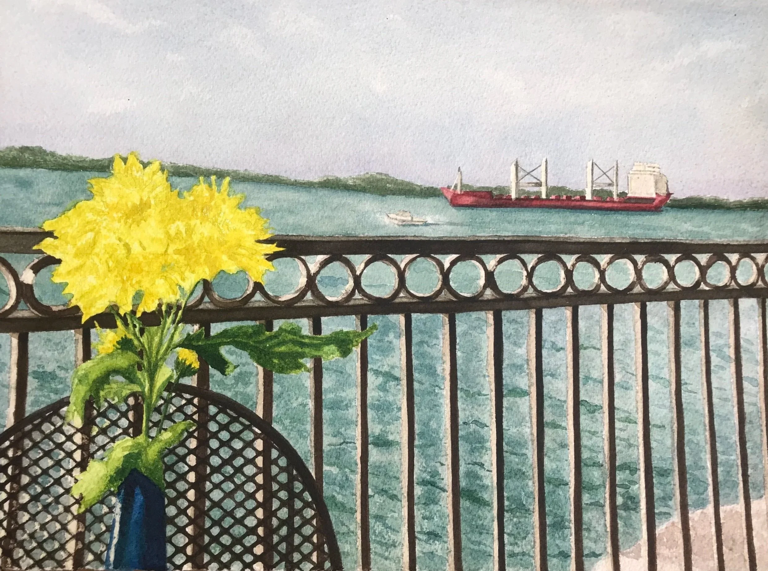 Best Seat in the House | 2019 | 15 x 22 inches | Watercolor on Arches 300lb Cold Press | SOLD