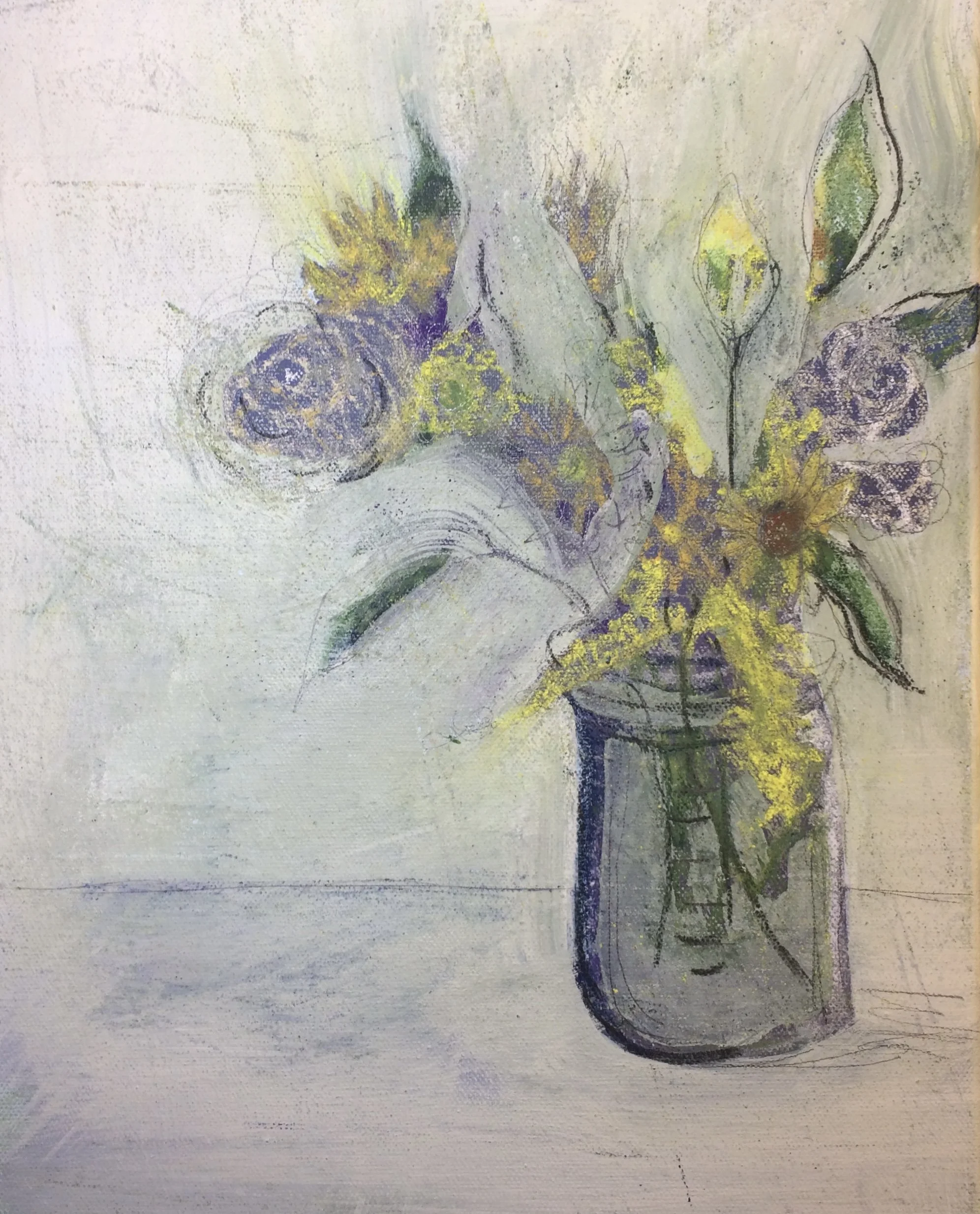 Blue Bouquet | 2016 | 11x14 inches | Acrylic  & Mixed Media on Canvas  INQUIRE 