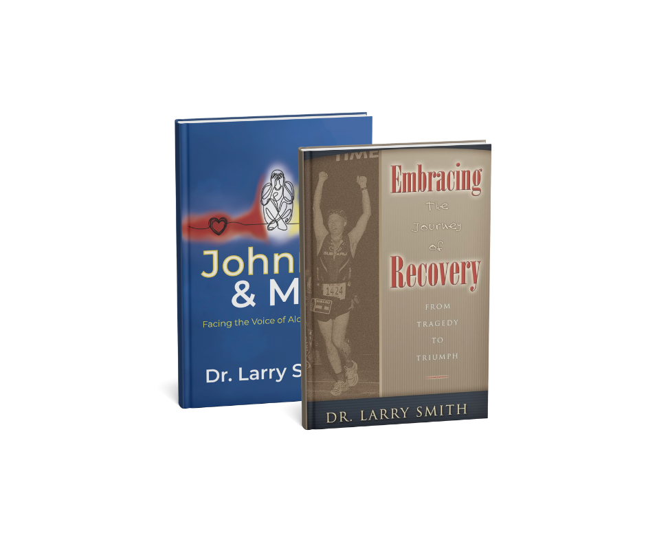 Book covers for Dr. Larry Smith's Signed Book Bundle: Johnnie & Me + Embracing the Journey of Recovery