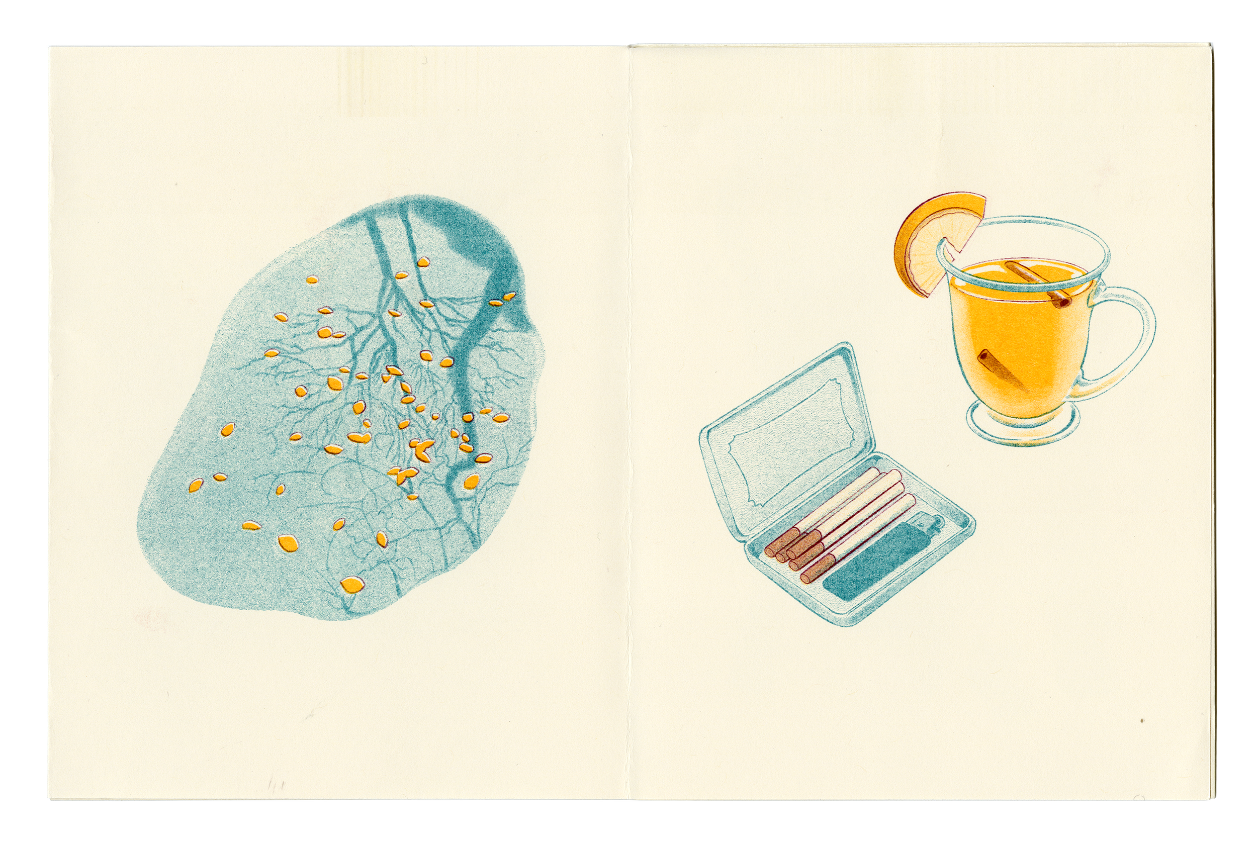 A one page zine created as a love letter to fall. Riso Printed using 3 colors.