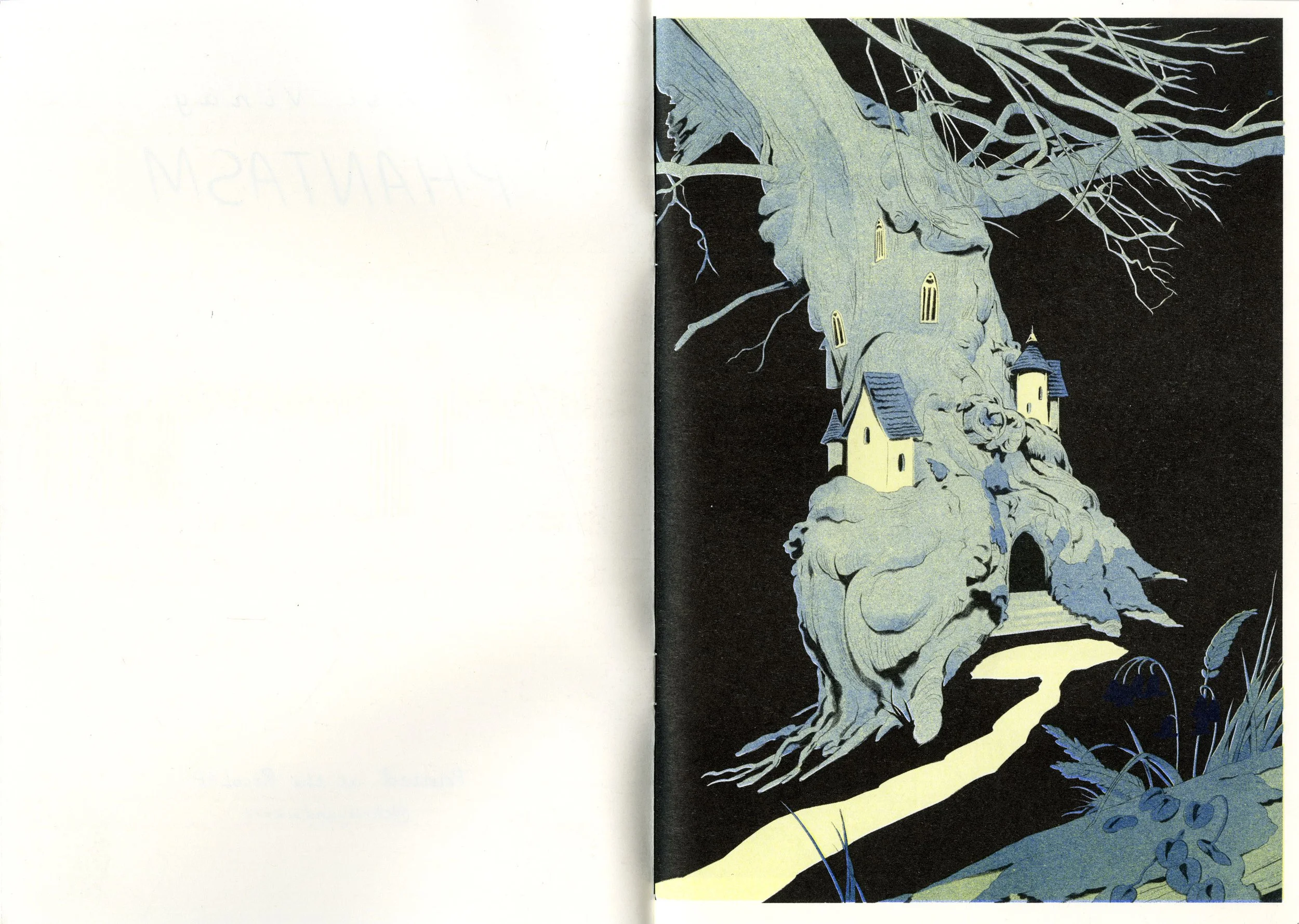(Preview) Phantasm is a 22-page romantasy about diving into someone's dreams when it's the only way left to reach them.

Riso Printed using Black, Yellow and Medium Blue. (2025)