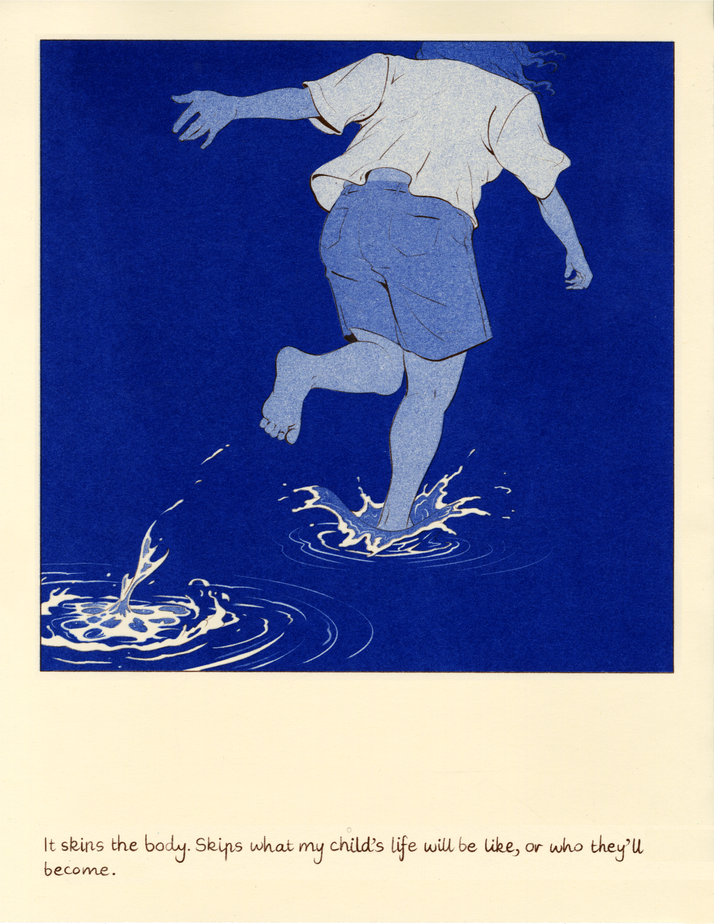 A short comic about wanting to lose your personhood through caring for someone else. 

Riso printed using medium blue and brown.