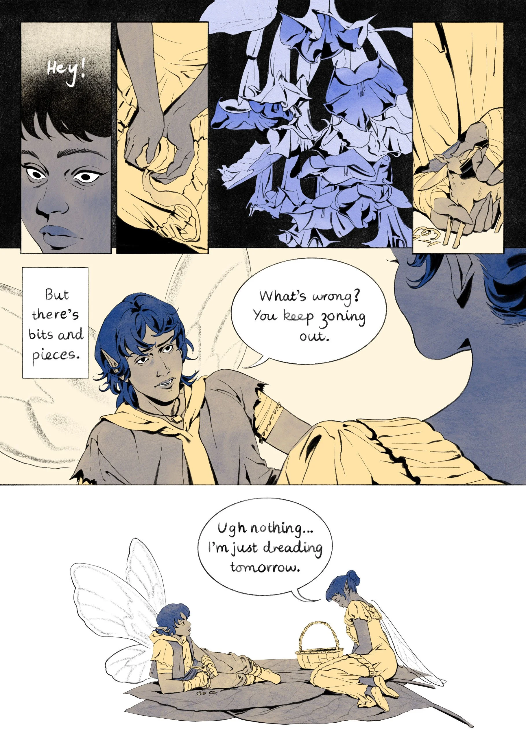 (Preview) Phantasm is a 22-page romantasy about diving into someone's dreams when it's the only way left to reach them.

Riso Printed using 4 colors.