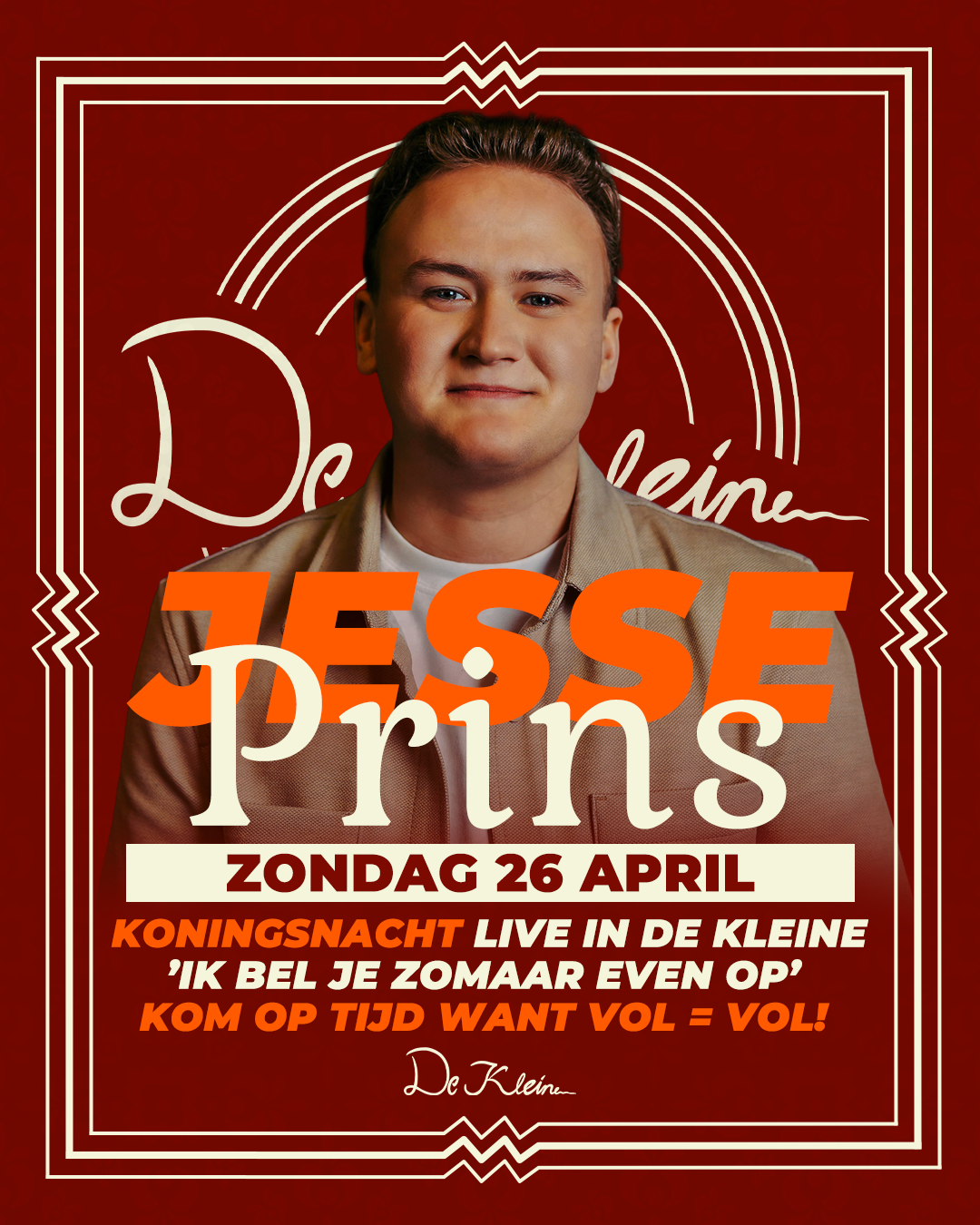 Jesse Prins op Koningsnacht