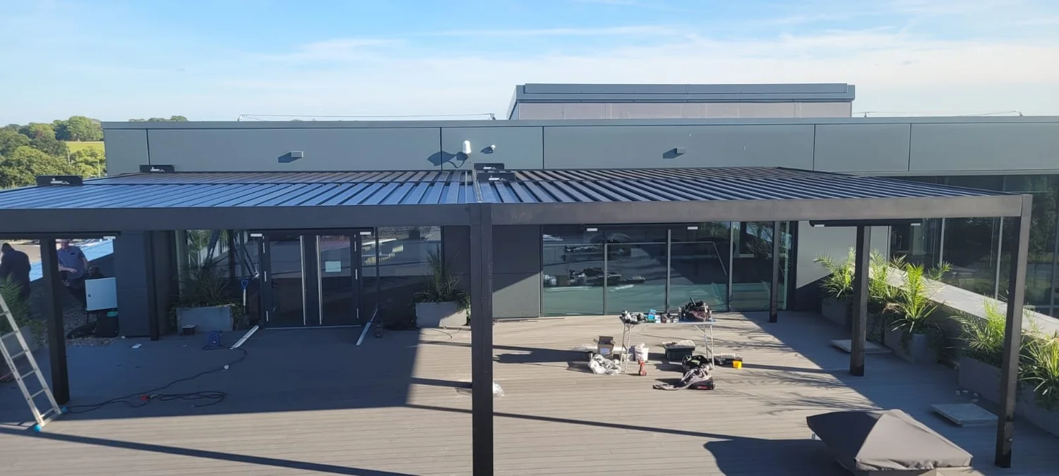Rooftop pergola - Rooftop Canopy — Shade Zone Awnings and Retractable ...