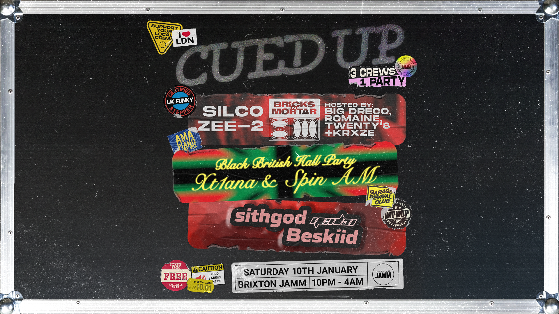 Cued UP: Black British Hall Party, Yenko FM &amp; Bricks N Mortar
