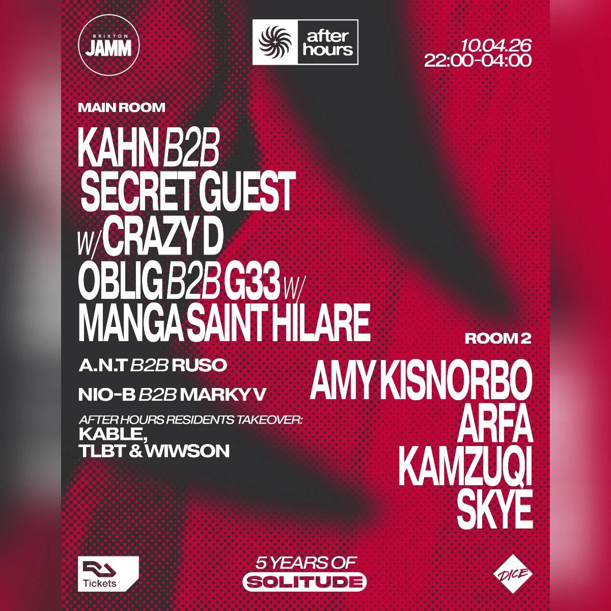 After Hours presents: Kahn b2b Secret Guest with Crazy D, Oblig b2b G33 with Manga Saint Hilare