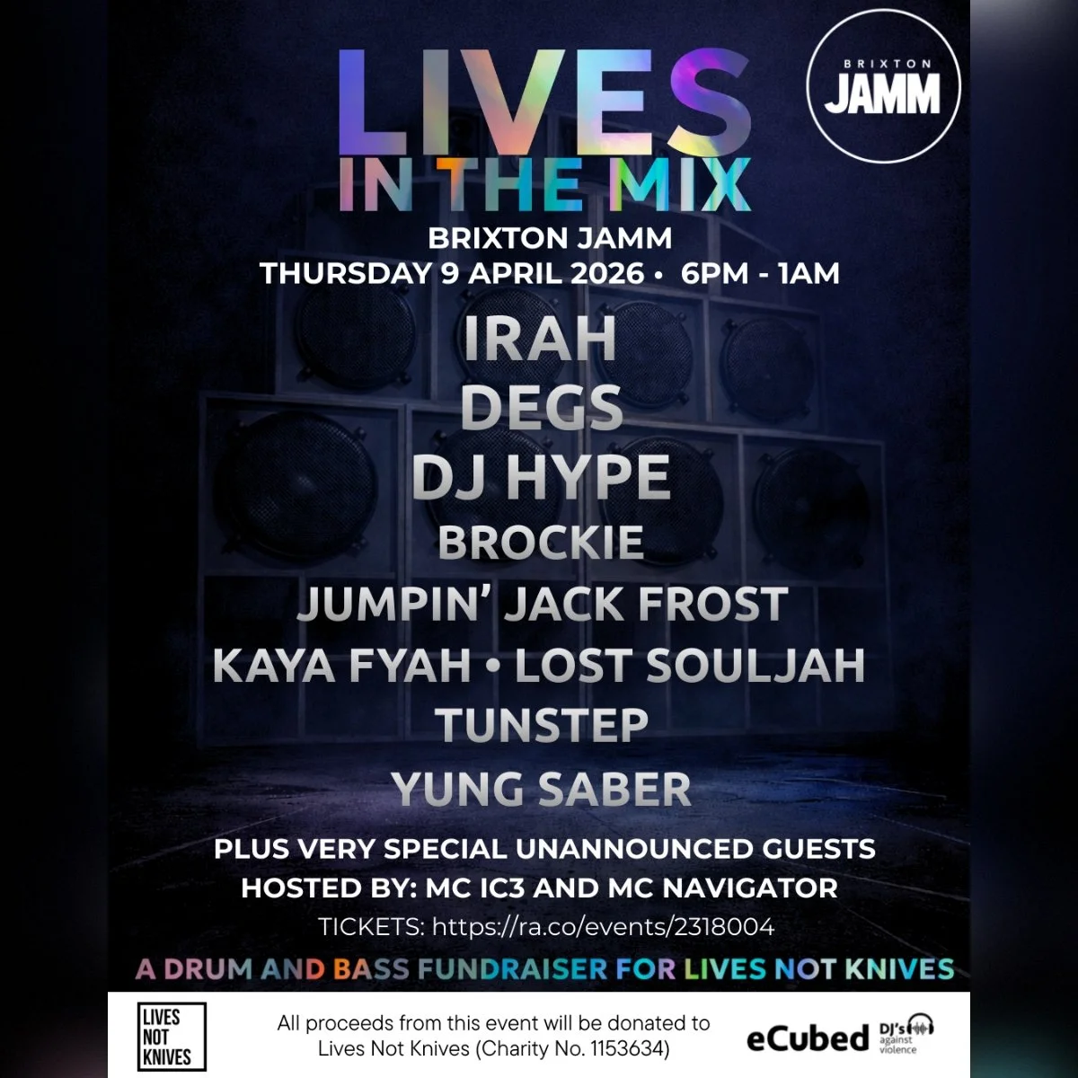 Lives in the Mix - a drum and bass fundraiser for Lives Not Knives