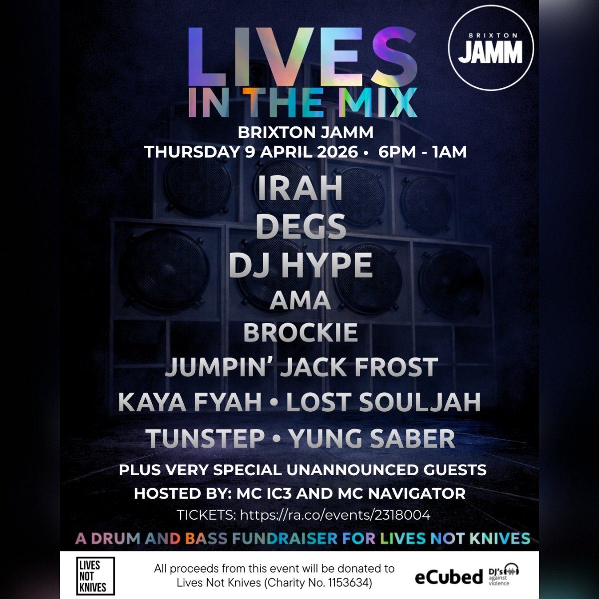Lives in the Mix - a drum and bass fundraiser for Lives Not Knives