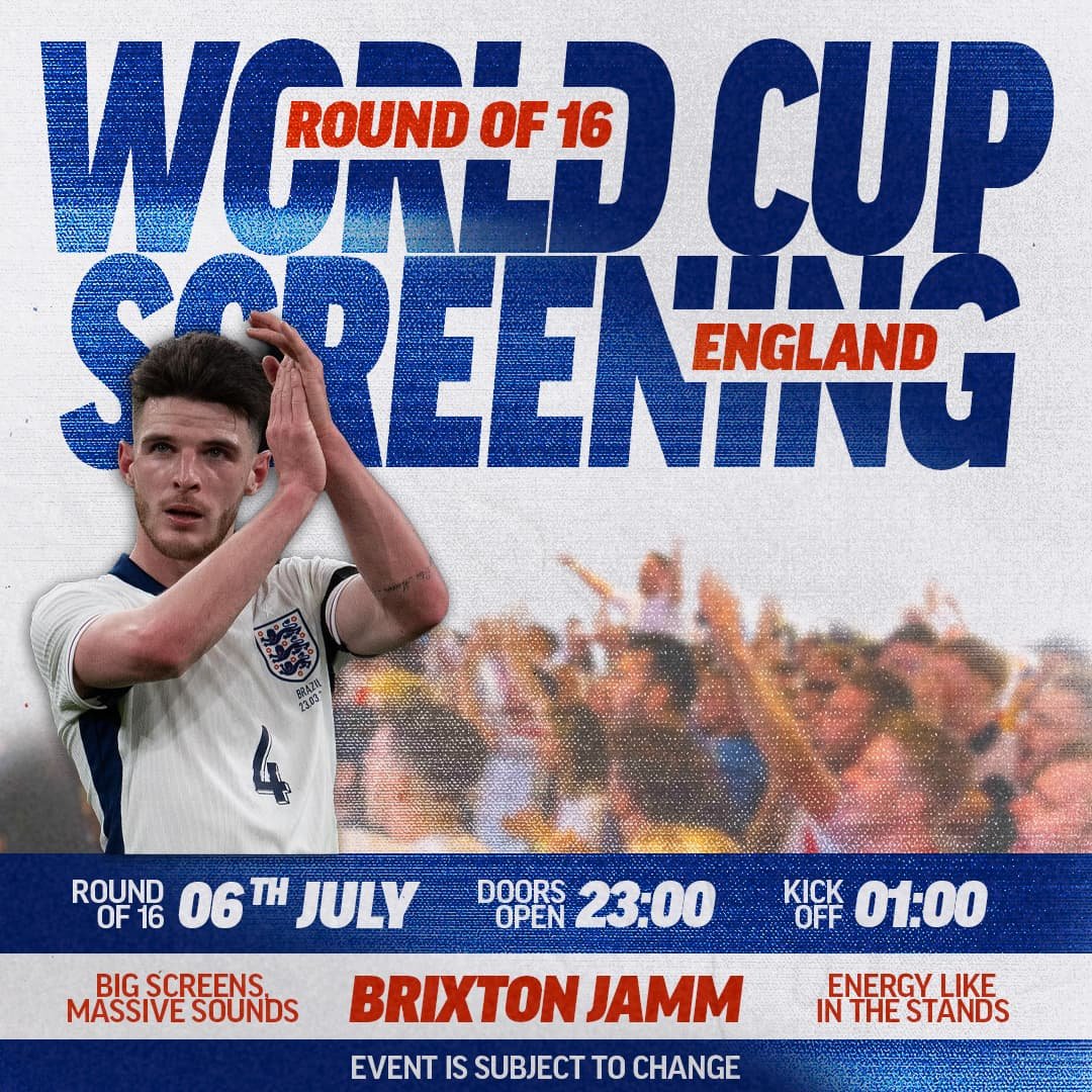 England World Cup Screening: Round of 16