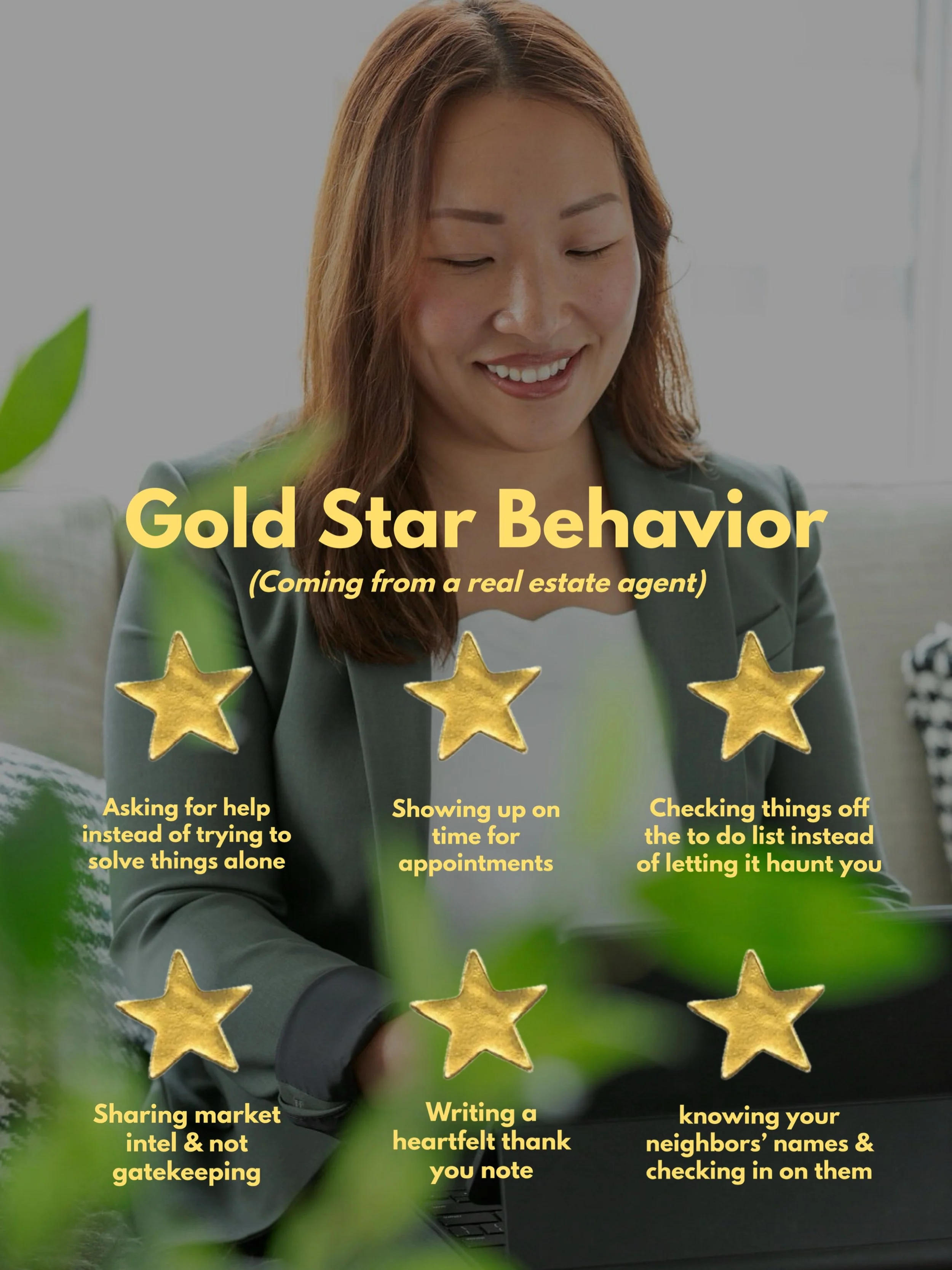 (Virtual) Gold Stars all around if you do any of these 🌟🌟🌟 Things I consider to be &lsquo;gold star behavior&rsquo; as a realtor! What do you consider is &lsquo;gold star&rsquo; worthy?

&bull;

&bull;

#goldstarbehavior #goldstar #trend #nonnegot