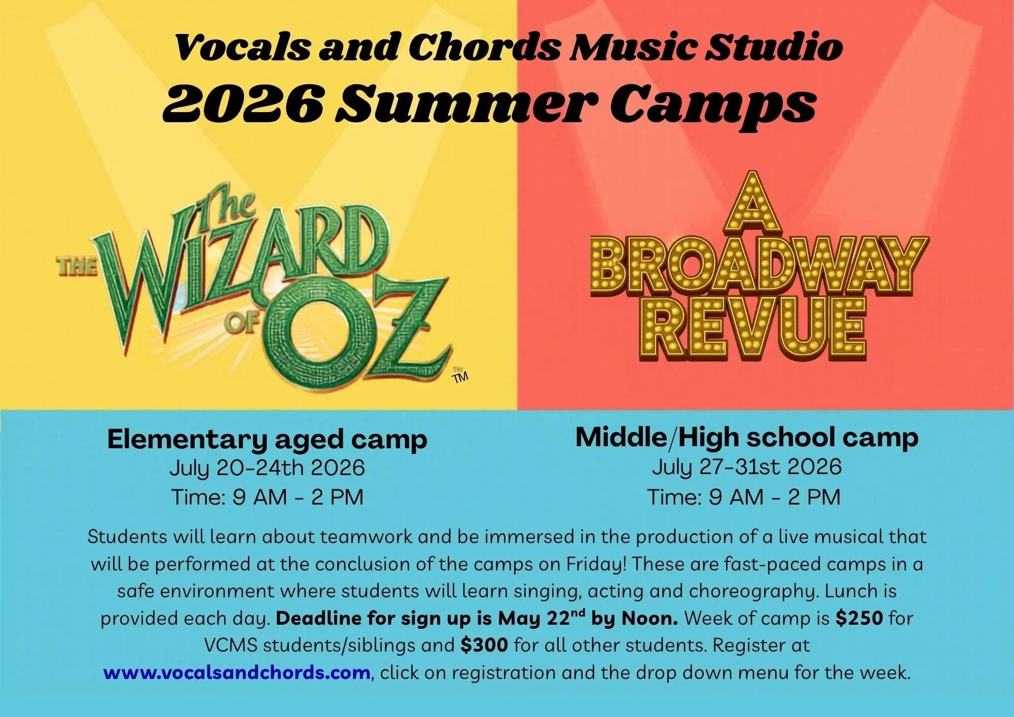 VCMS Summer Theater Camps