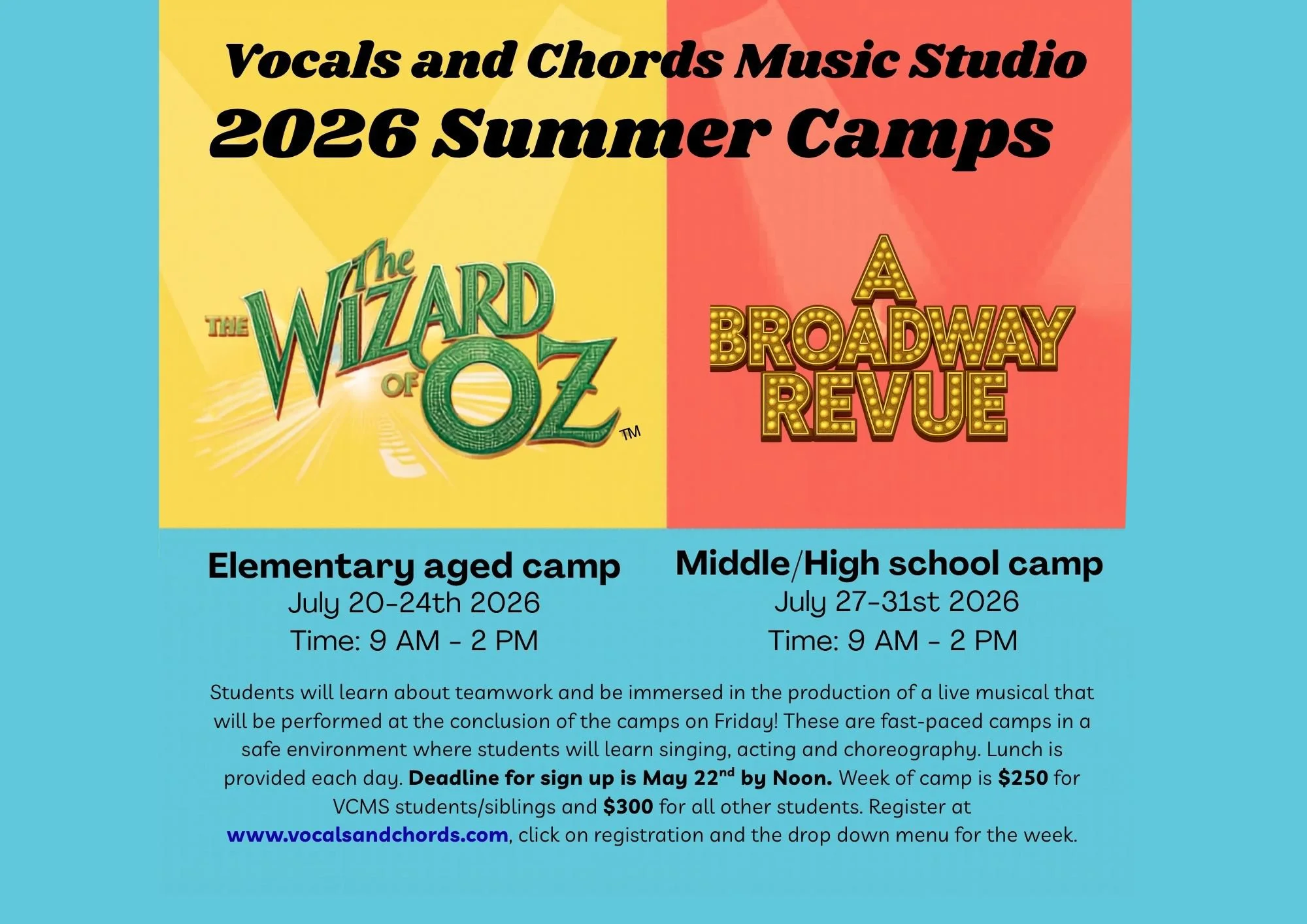 VCMS Summer Theater Camps