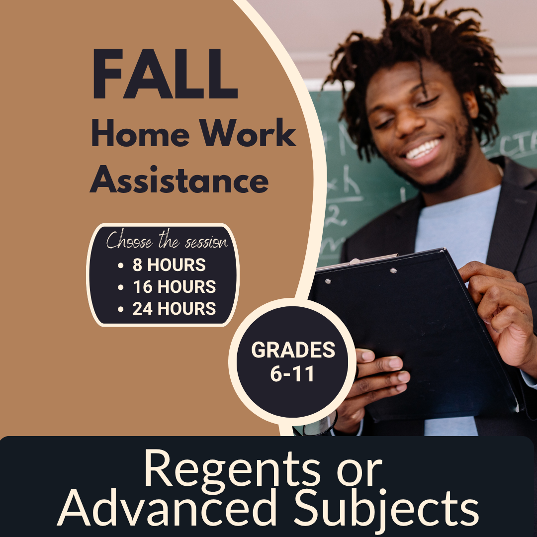 Fall Advanced Homework Assistance 2026 for Grades 6-11