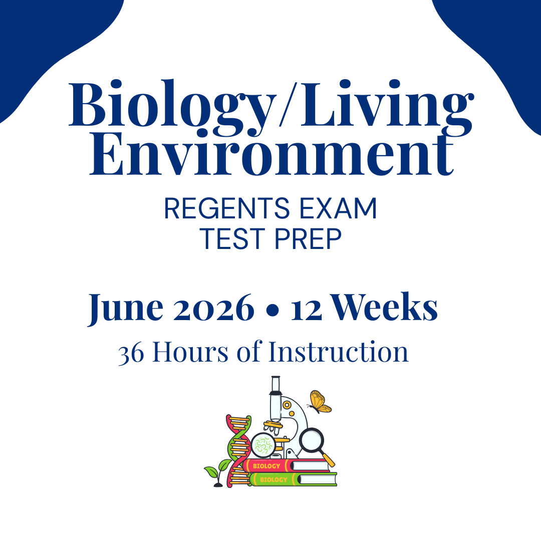 Biology/Living Environment REGENTS EXAM Test Prep for June 2026 - 12 weeks/36 hours