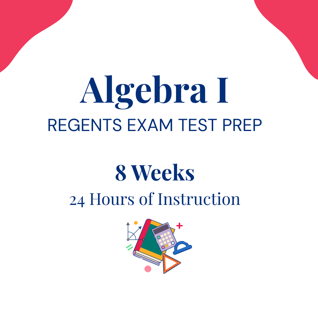 Product cover for an Algebra 1 test prep course, 'Algebra 1 for 8 weeks