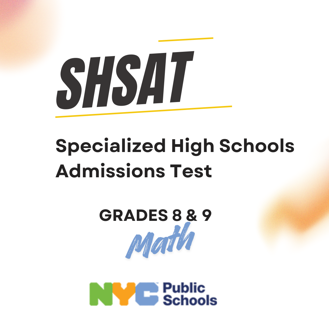 Product cover for the SHSAT math test for grades 8 and 9, published by NYC Public Schools.