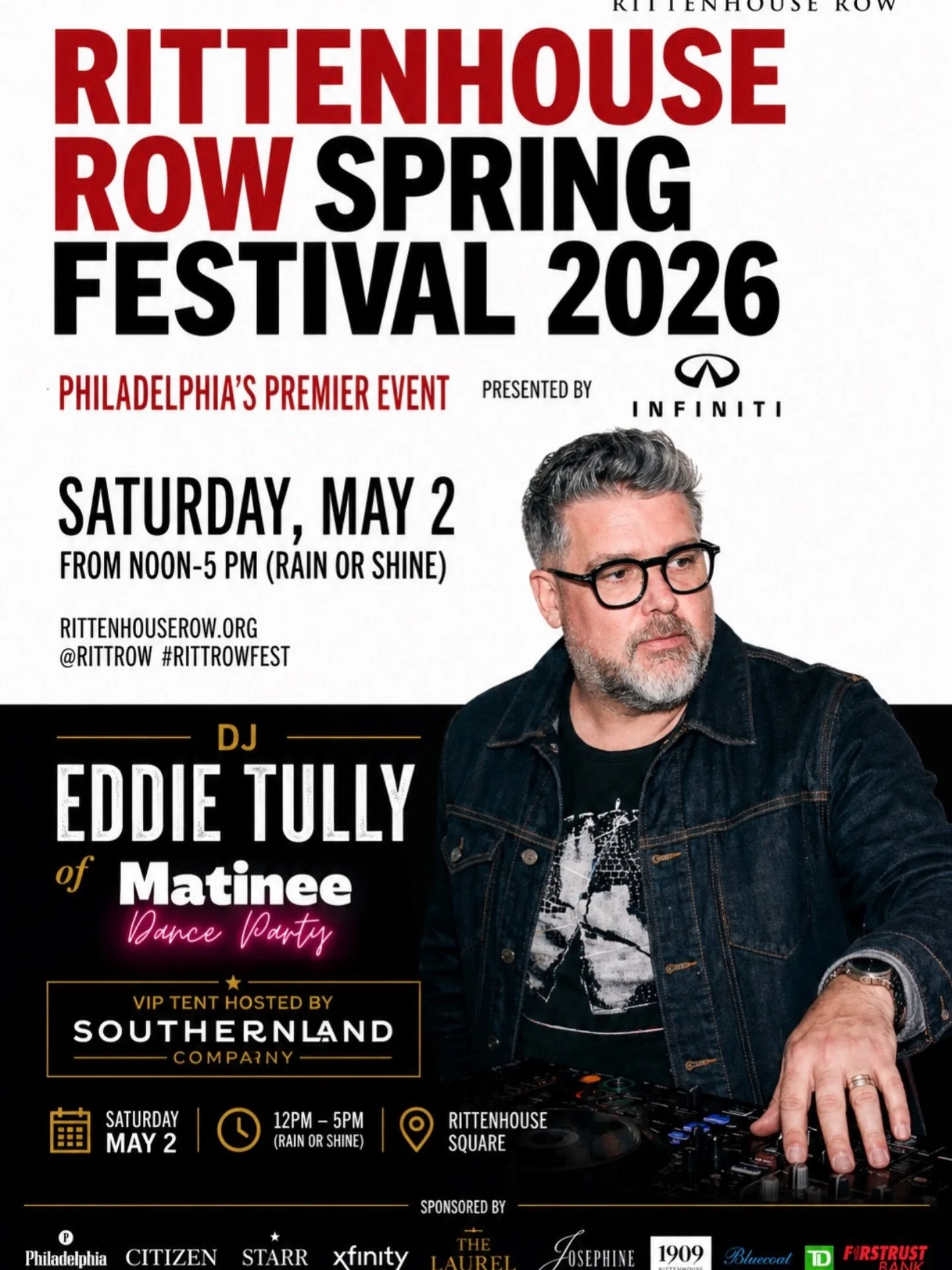 Matinee Dance Party is heading to the street. 🪩

We&rsquo;ll be part of the Rittenhouse Row Spring Festival&mdash;one of those days where Walnut Street just comes alive with music, food, and people all over the city.

You&rsquo;ll find us on the 180