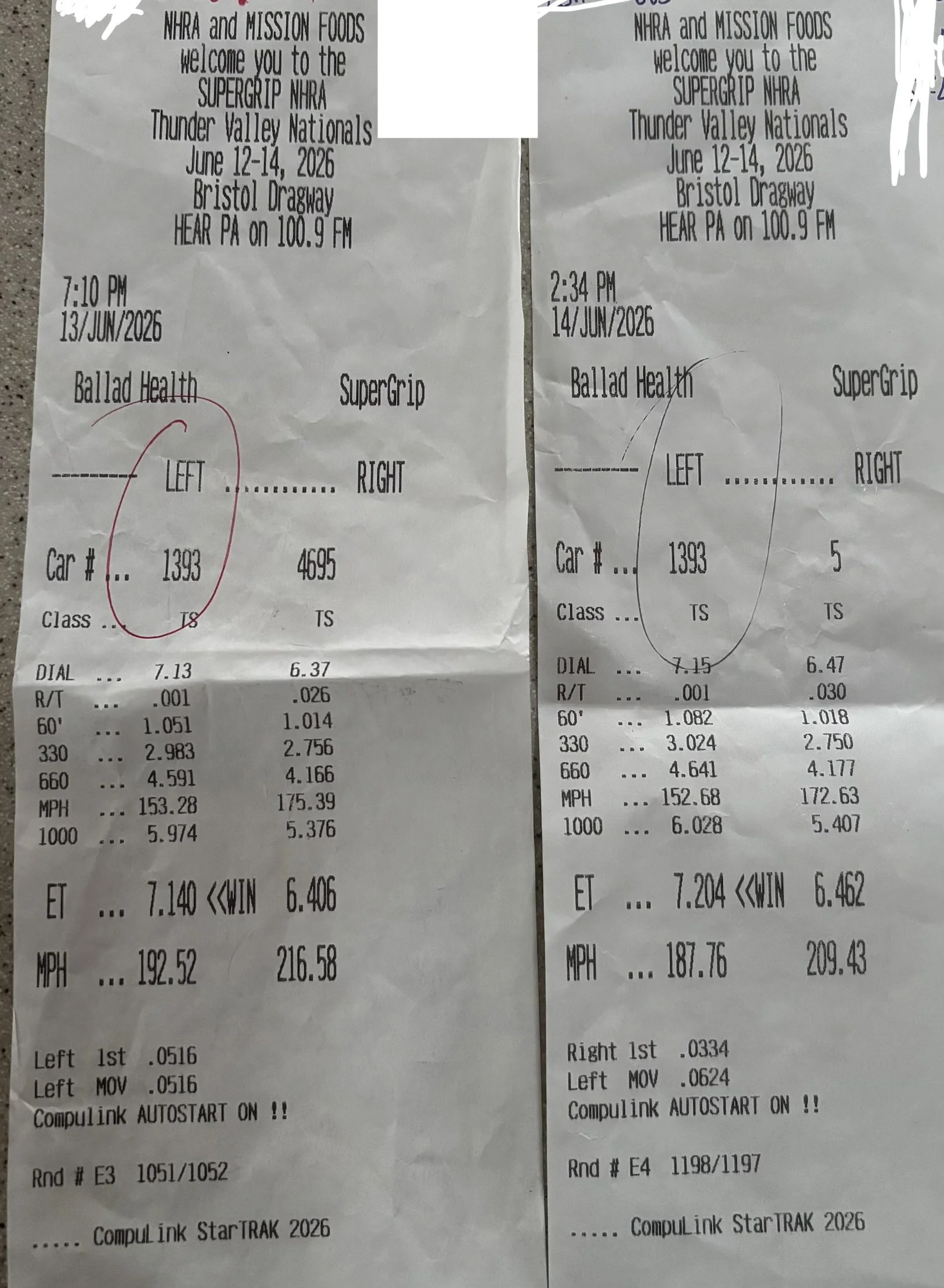 Gérard's two .001-second reaction time slips