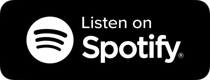 Spotify logo with the text "Listen on Spotify" on a black background.