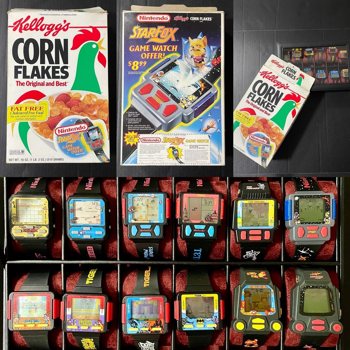 Happy #thanksgiving. It&rsquo;s time to get a watch&hellip; more specific a #gamewatch by  #nelsonic  I have it all stored in a #kelloggs box (fits perfect) #mario #zelda #tetris #starfox #batman #doubledragons #tiger