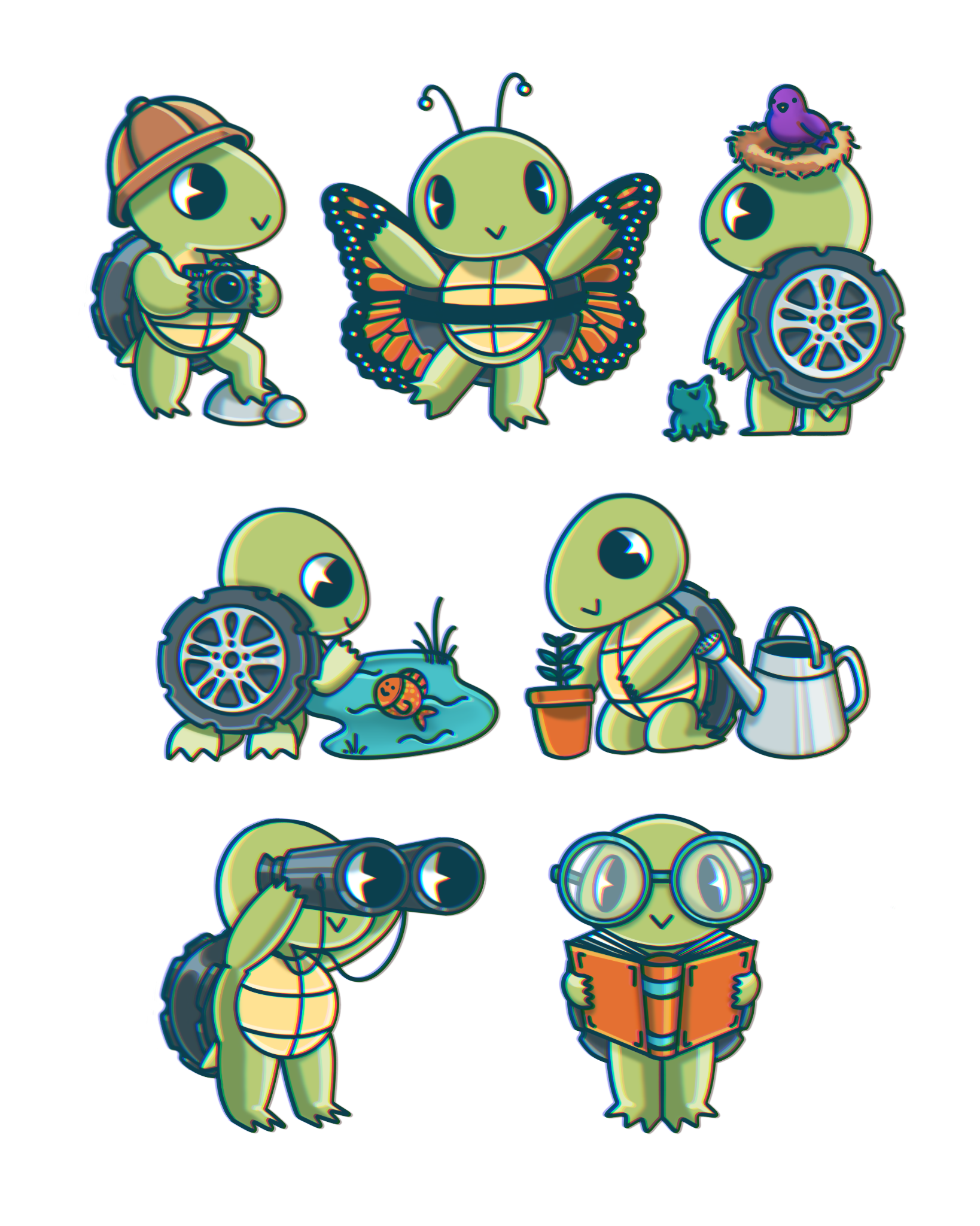Turtle Mascot Sticker Designs