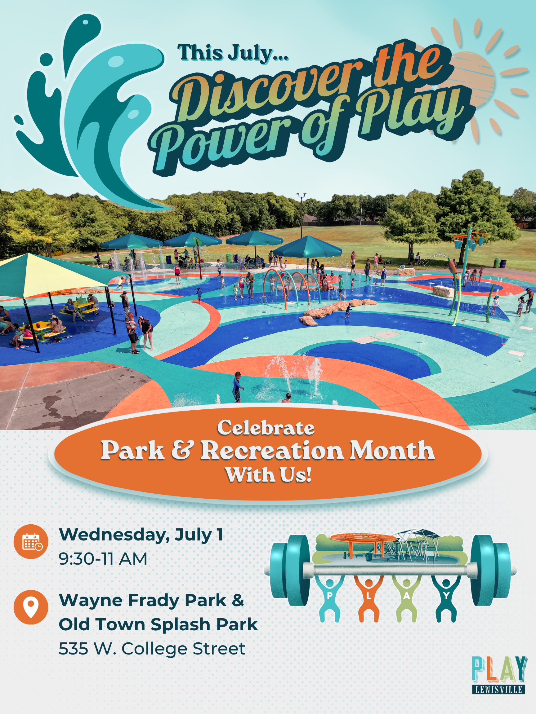 July Event Flyer with details.  Time, Date, Location.