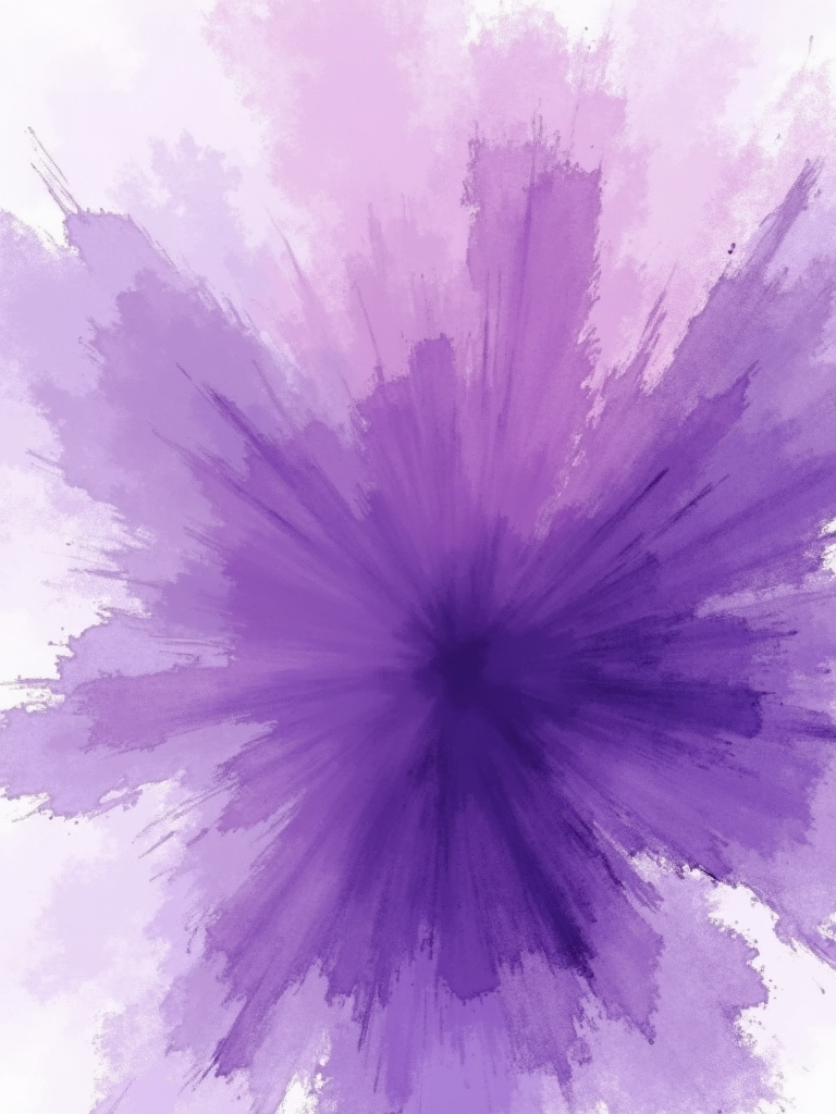 Abstract watercolor purple explosion with soft pink background