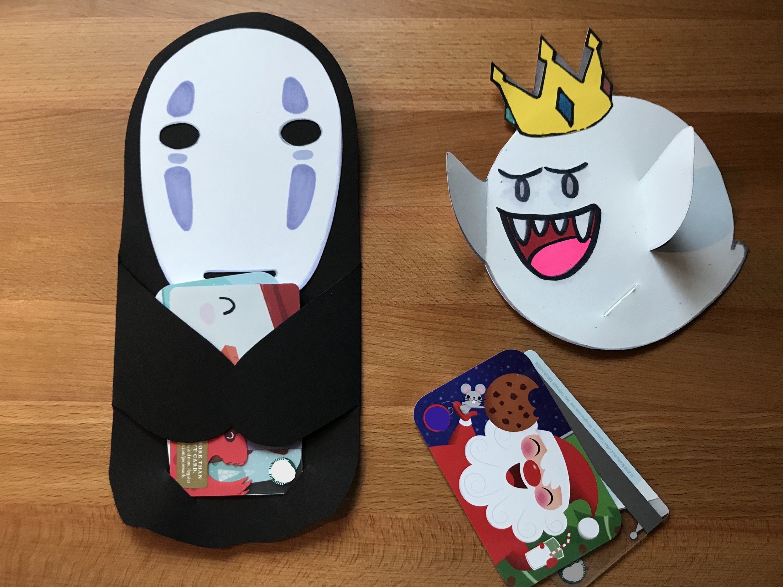 Ghost Gift Card Holders
~10"x4" paper, marker