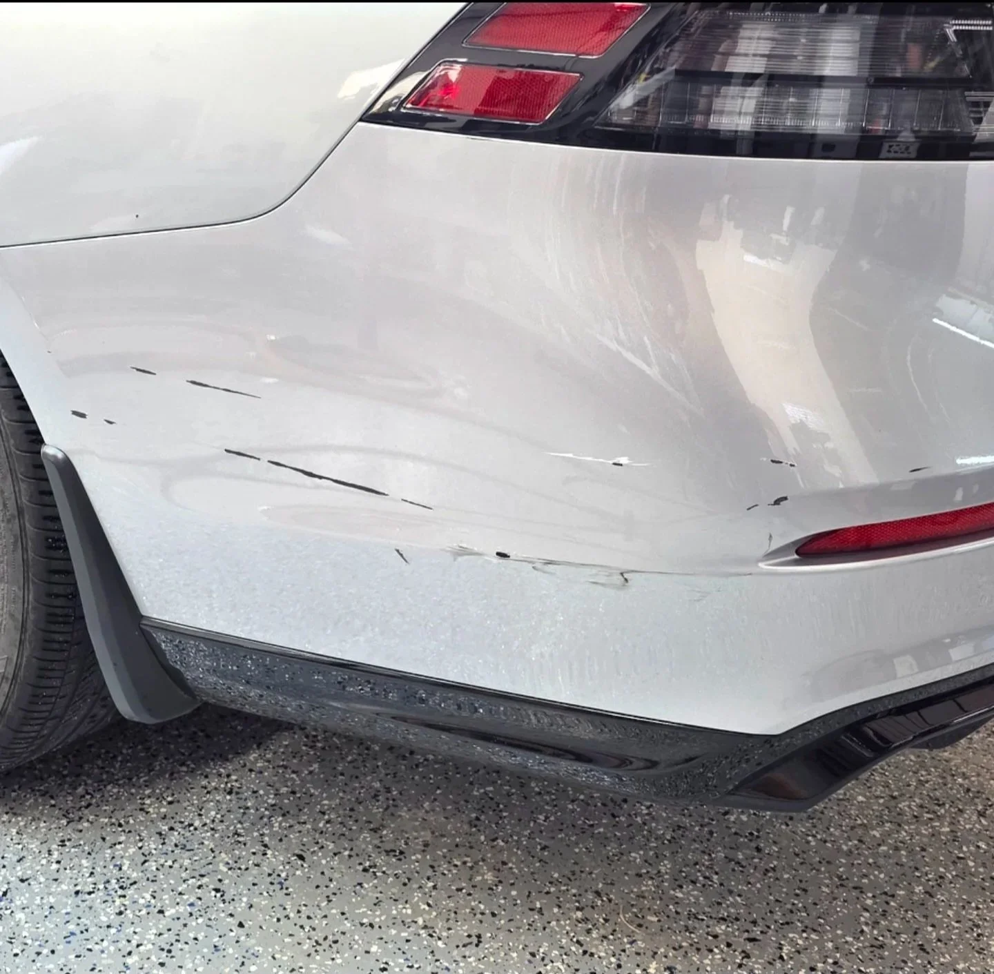 rear bumper damage in burleson tx before repair