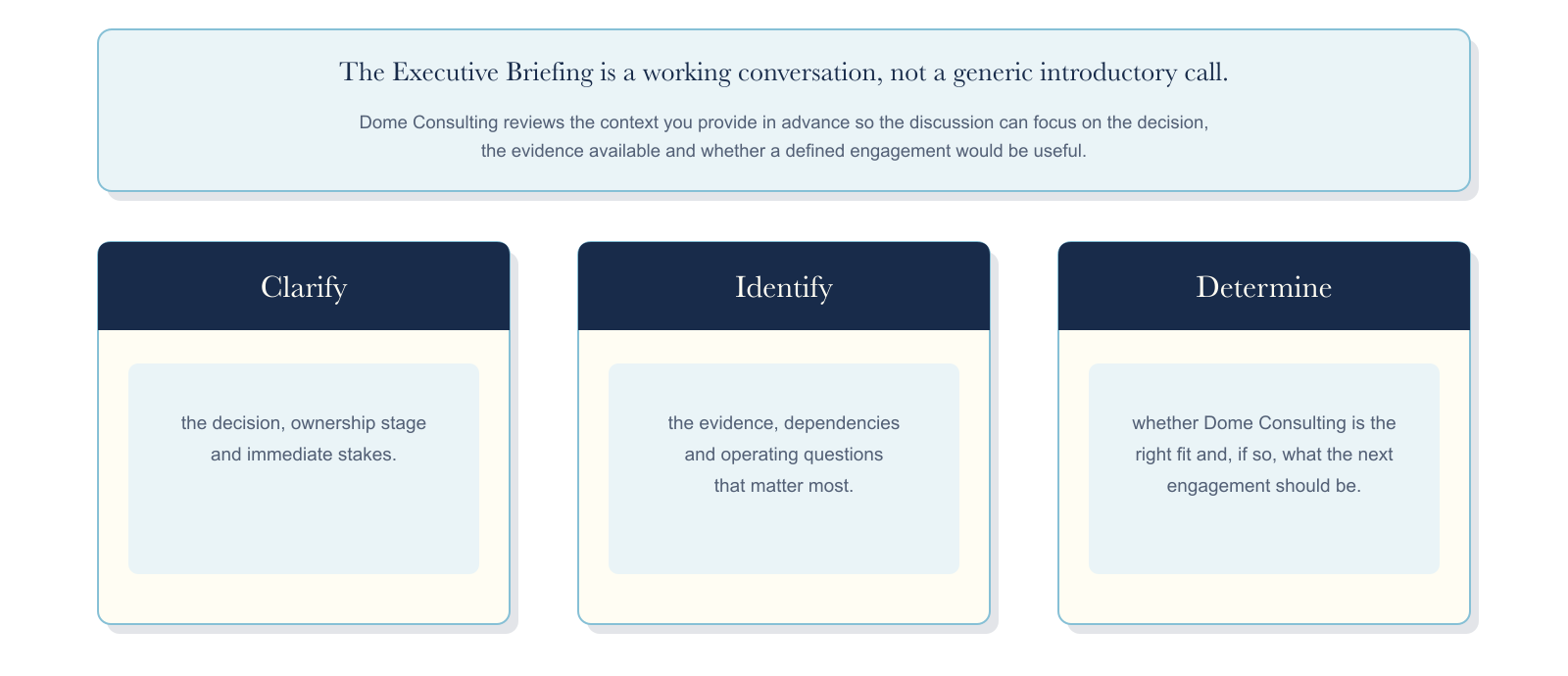 Description of Executive Briefing