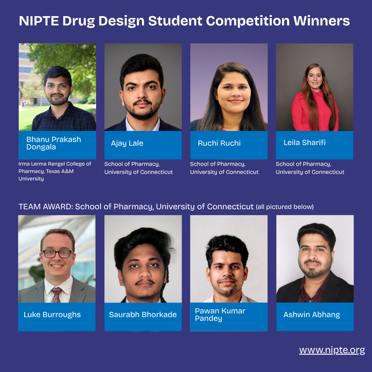 NIPTE Drug Design Student Competition Winners