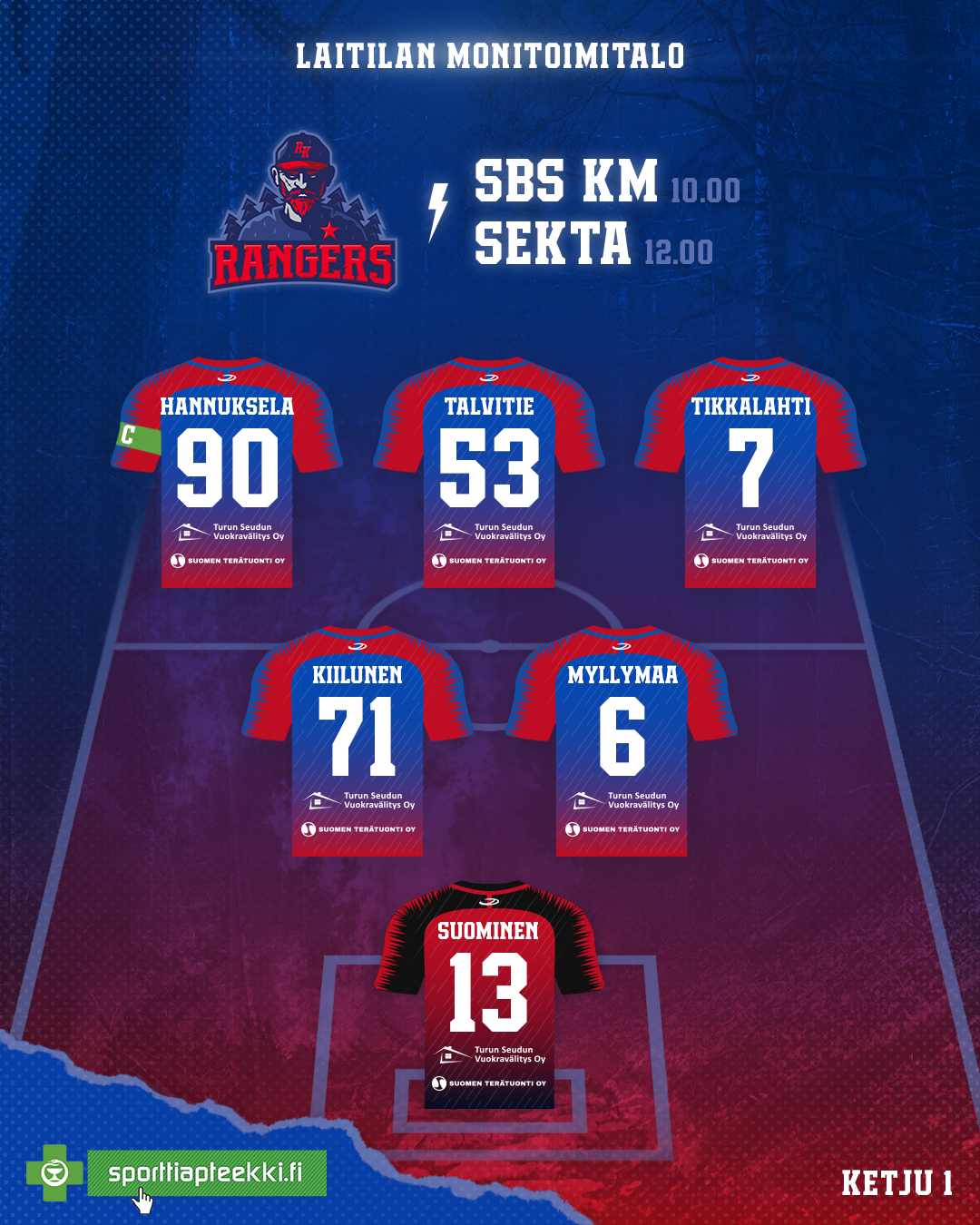 RK Rangers line-up template, 2020