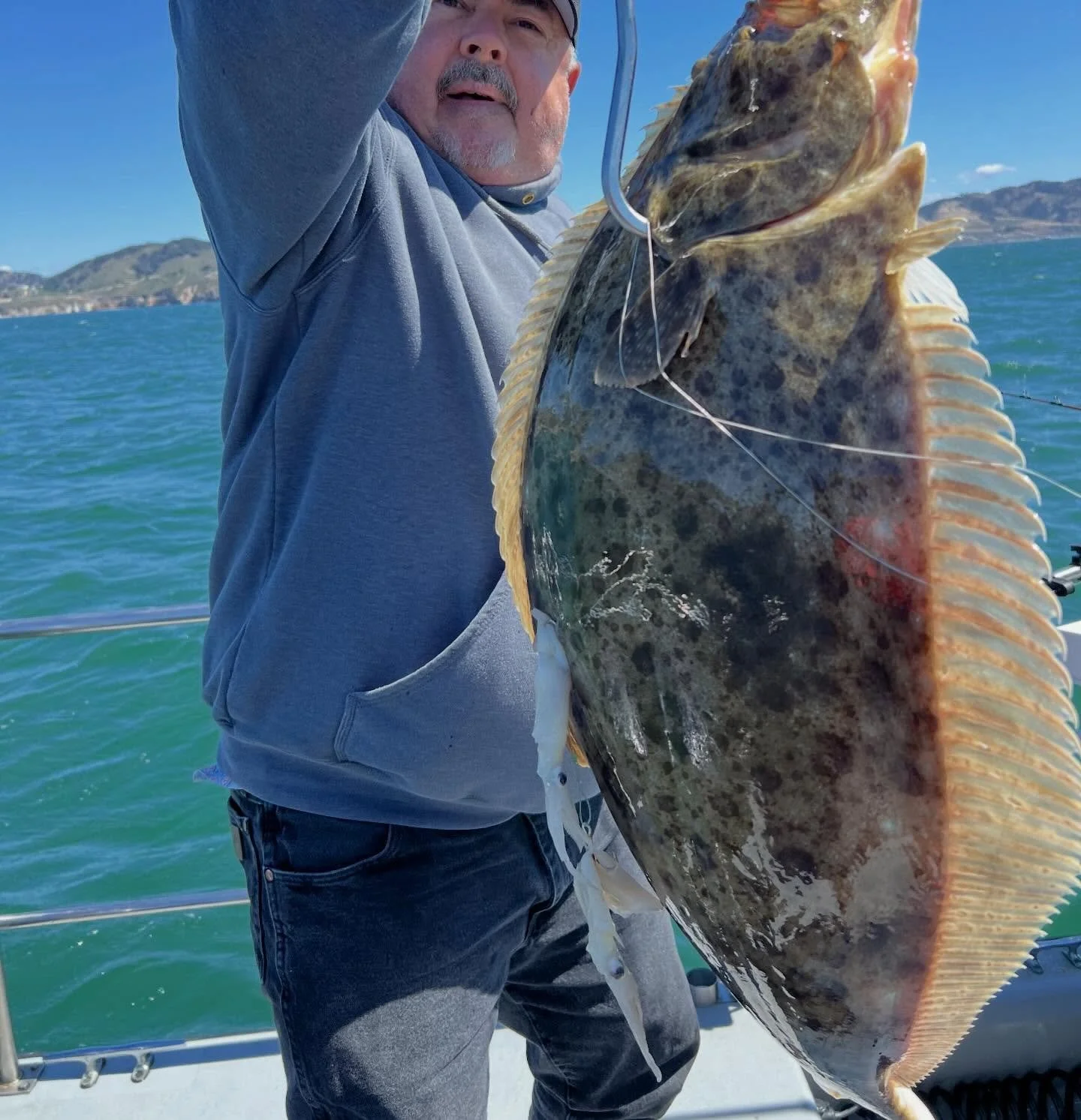 Yet to see a salmon&hellip;.
But today&rsquo;s trip managed to get some good fish in the boat in spite of the windy conditions.

#californiahalibut #portsanluisharbor 
#sunnydaysportfishing