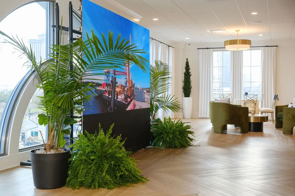 Tropical plant rentals professionally styled for every event.