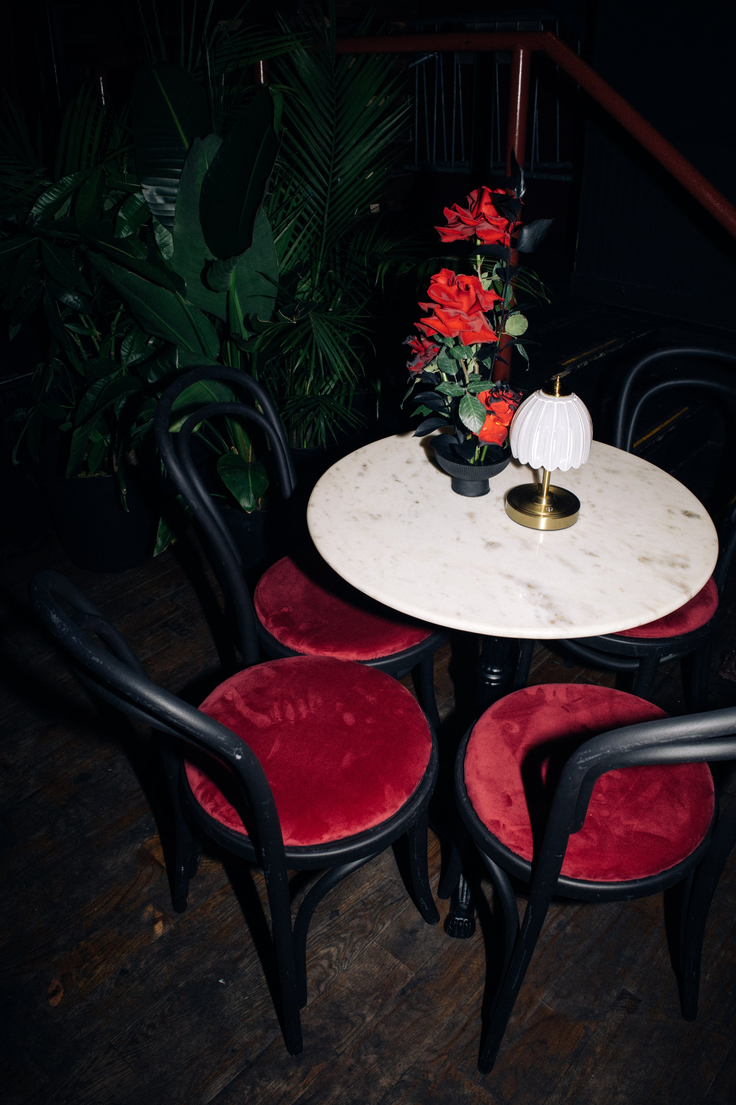 Plant rentals adding texture and dimension to a New Orleans event space.