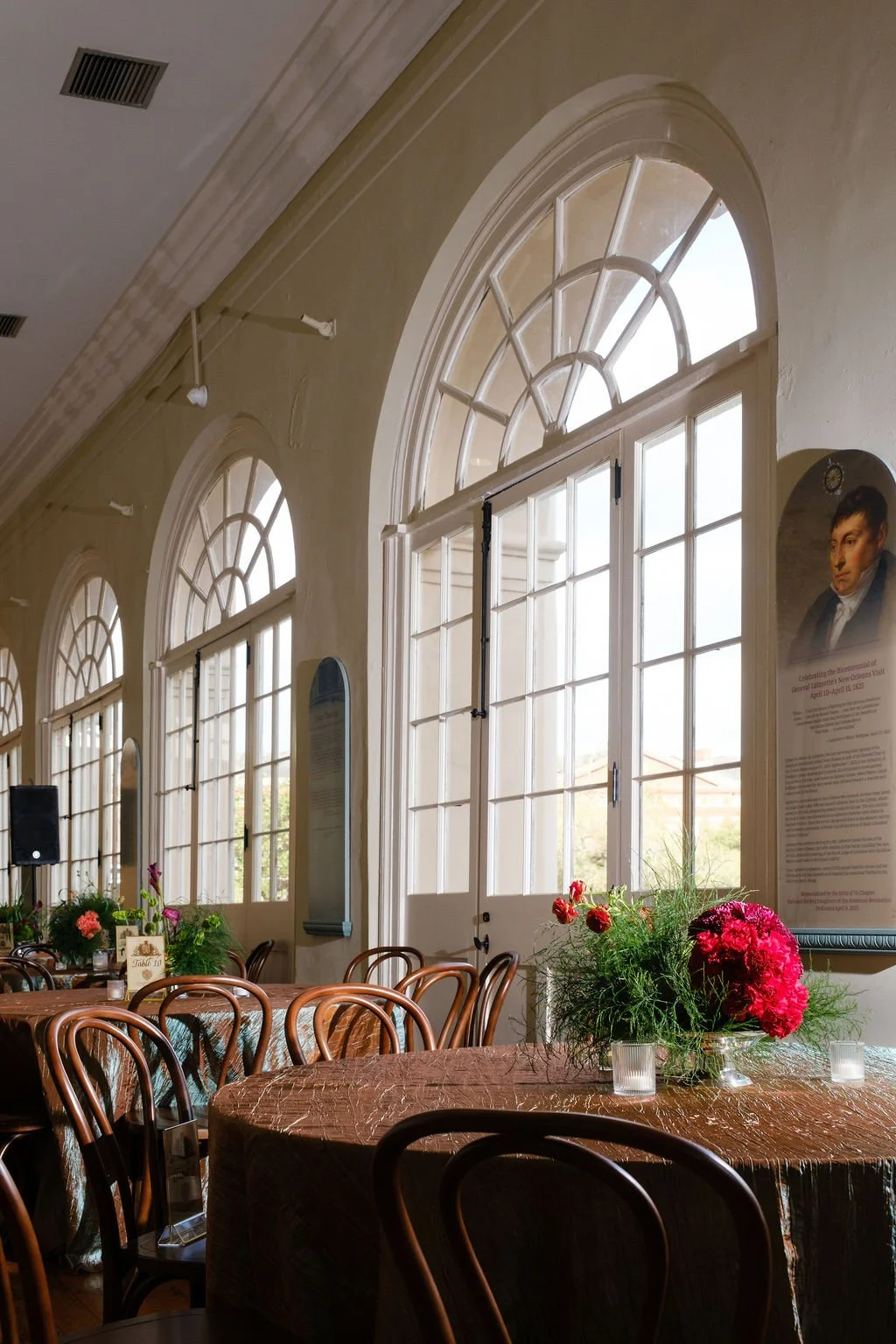 Greenery forward centerpiece with seasonal florals New Orleans plant rentals and Floral